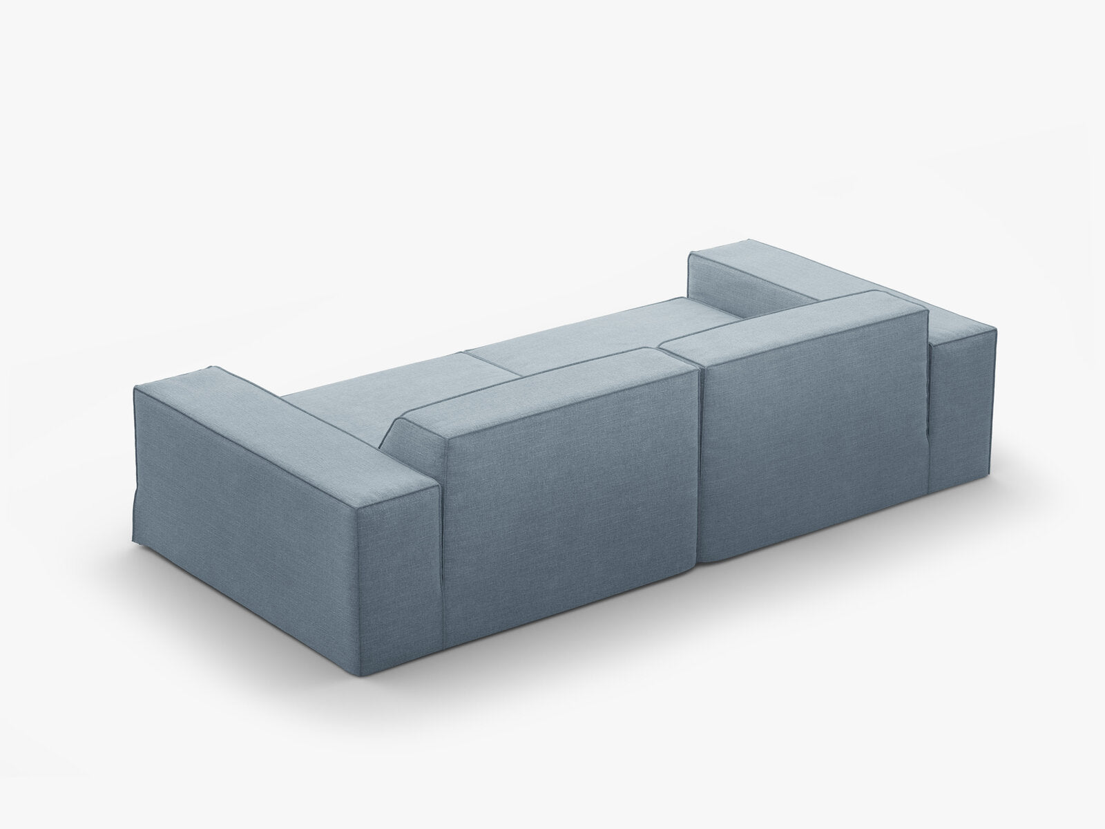 Micadoni 3-Sitzer Sofa Jodie Strukturierter Stoff Lins Gedämpftes Blau
