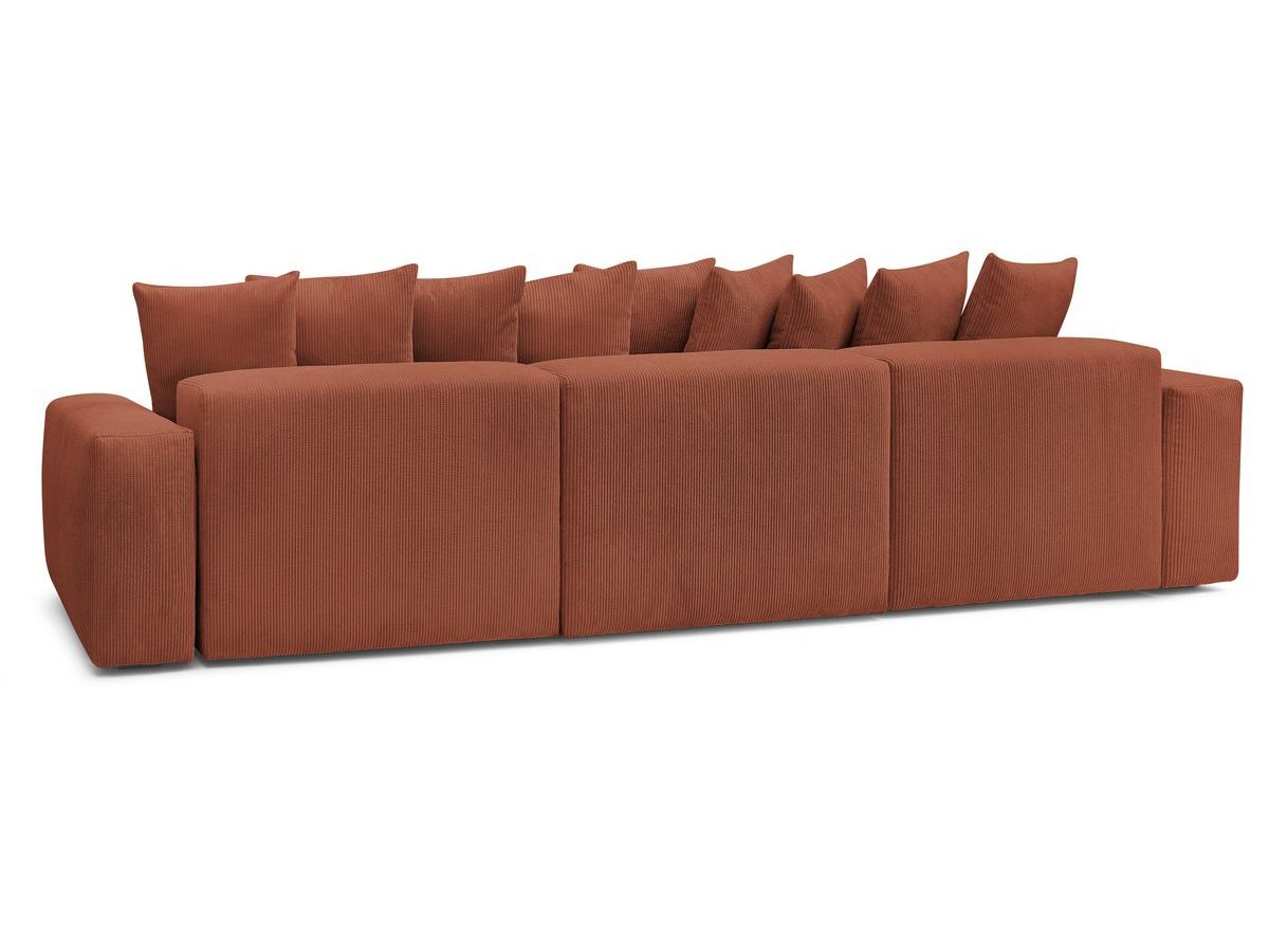 Bobochic Voltaire Wohnlandschaft mit Pouf 420 × 174 cm, Liegefläche 135 × 345 cm Cordsamt Orange