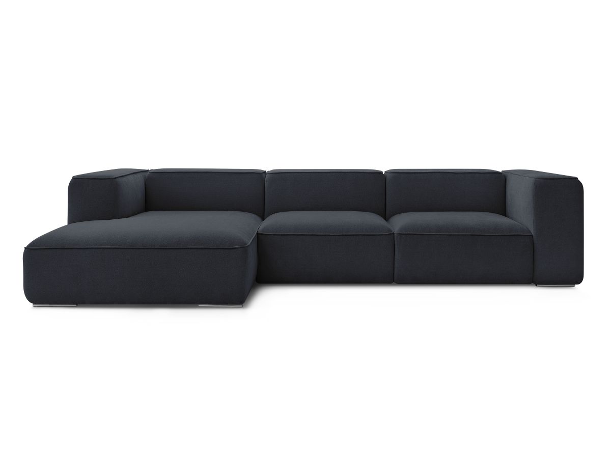 Bobochic Zephyr Ecksofa 349 × 165 cm Strukturstoff Dunkelblau Ecke links