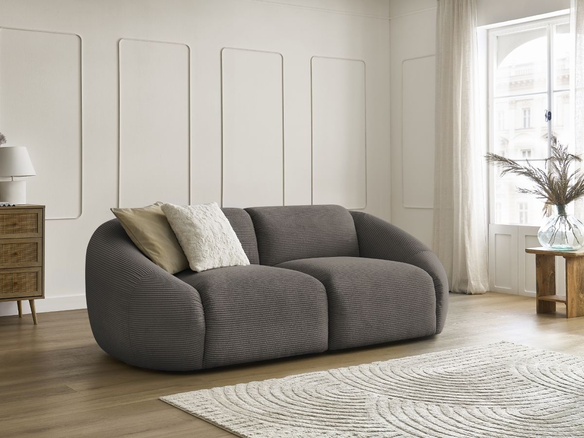 Bobochic Tina Sofa 2-Sitzer Cordsamt Taupe