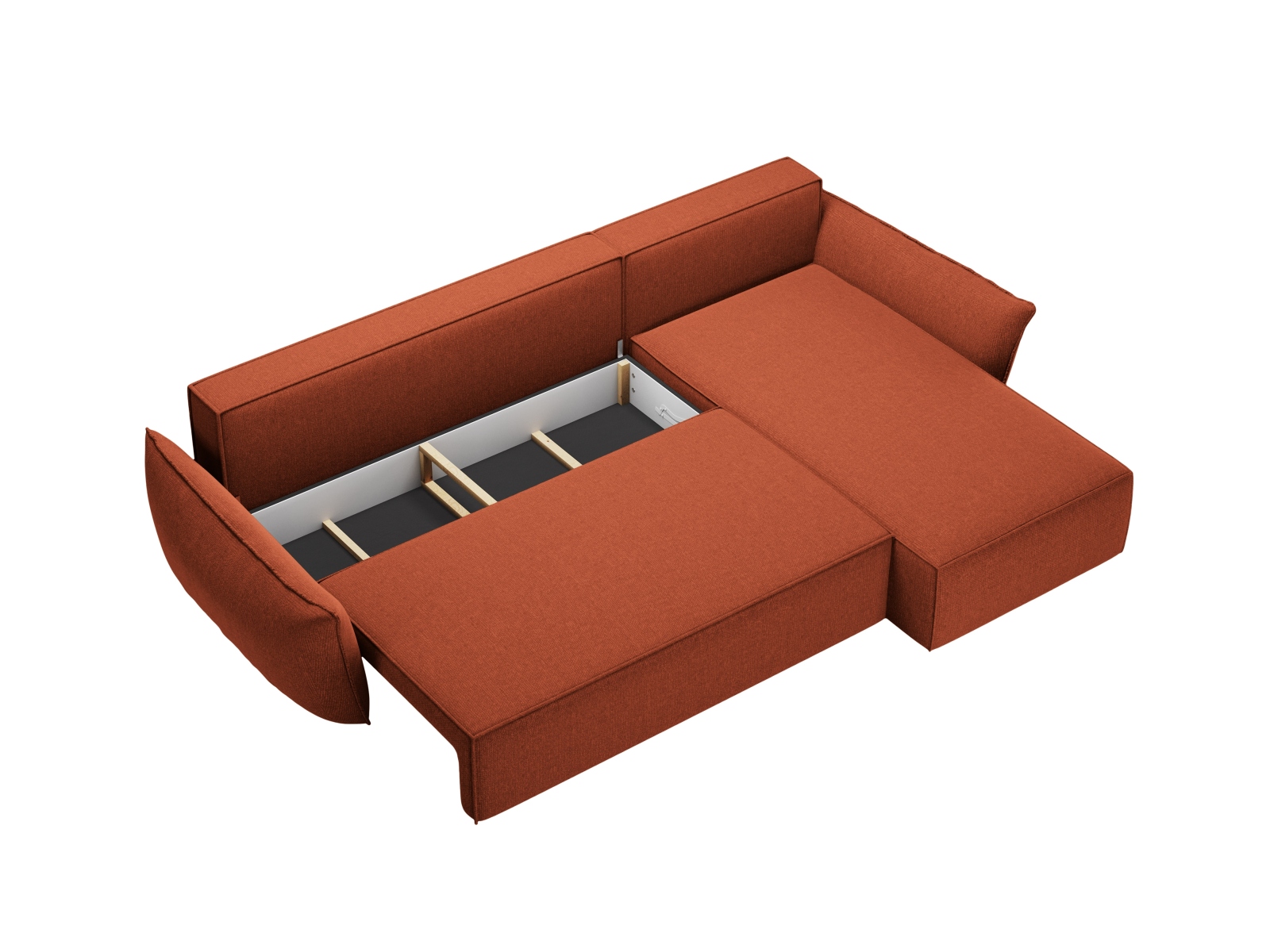 Micadoni Ecksofa Kaelle 4-Sitzer mit Schlaffunktion Rechts Chenille Terrakotta