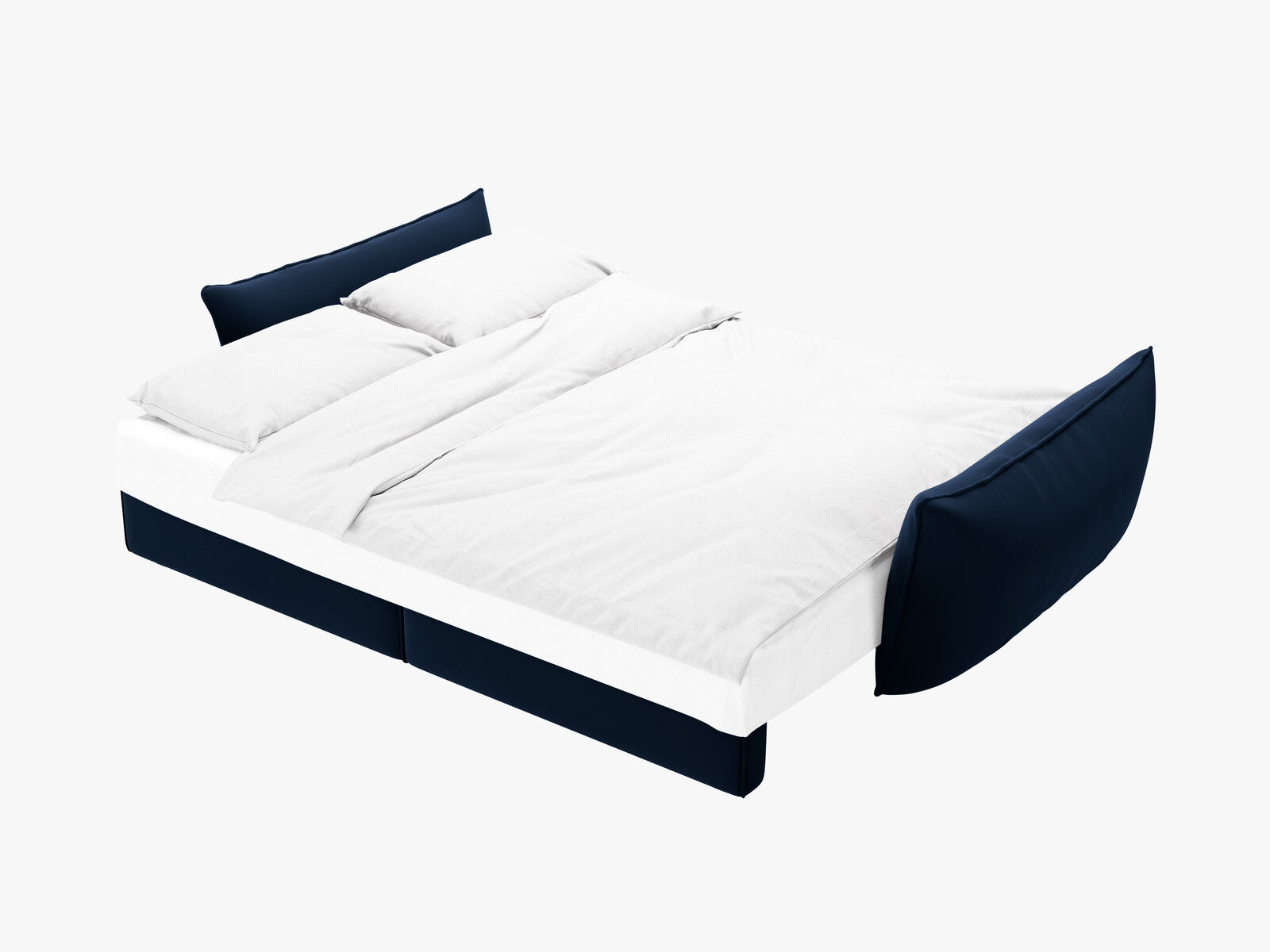 Micadoni Kaelle Schlafsofa 3-Sitzer mit Bettkasten Samt Bluvel Königsblau
