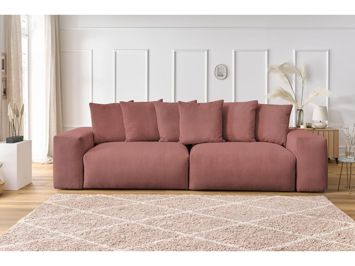 Bobochic Voltaire Sofa 4-Sitzer 320 × 124 cm Cordsamt Rosa