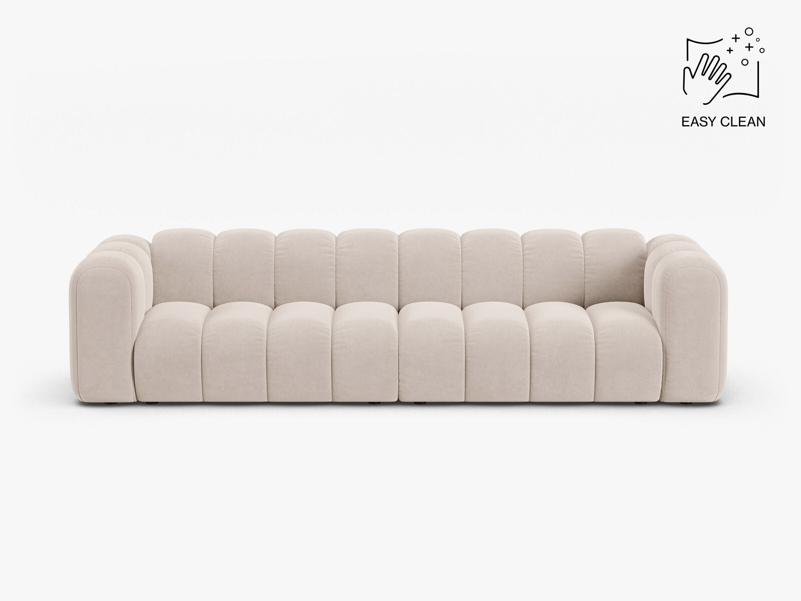 Micadoni Modulares Sofa Lupine 4-Sitzer Samt Venus Helles Beige