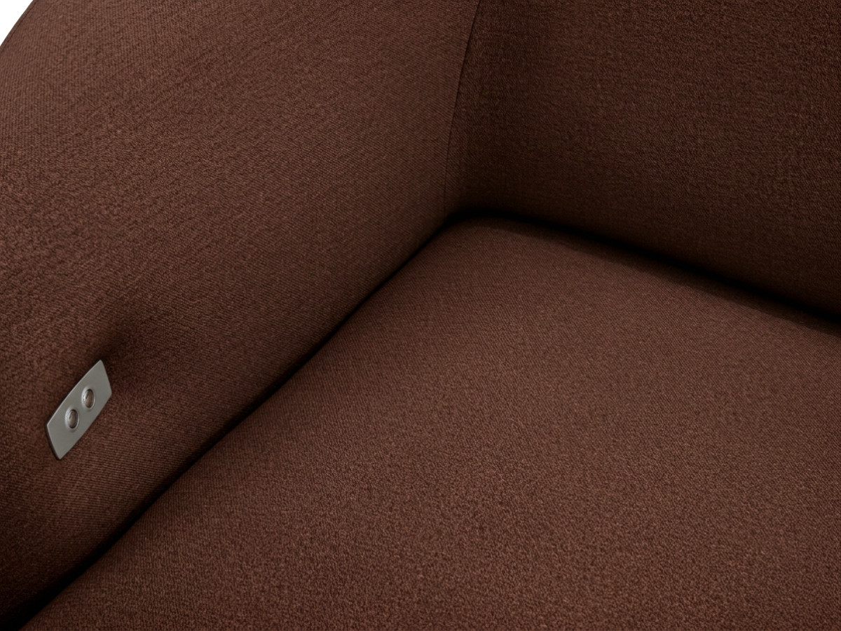 Bobochic Halo Ecksofa mit Schlaffunktion Stoff Braun Ecke rechts
