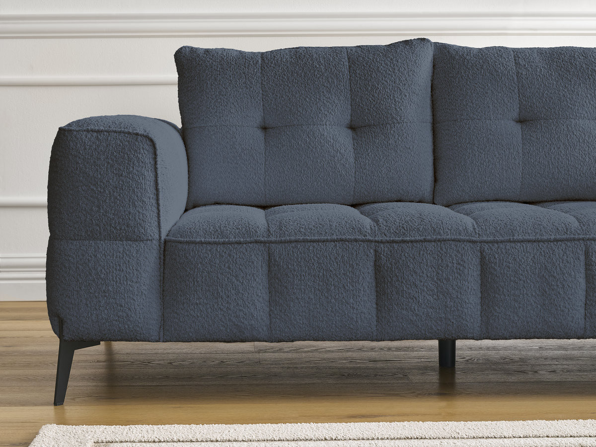 Bobochic Anis Sofa 2-Sitzer Bouclé-Stoff Dunkelblau