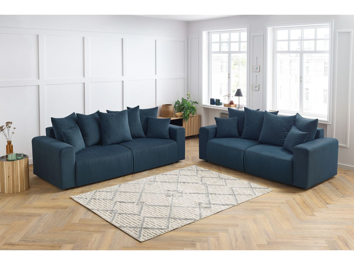 Bobochic Envy Sofa 5-Sitzer Cordsamt Dunkelblau
