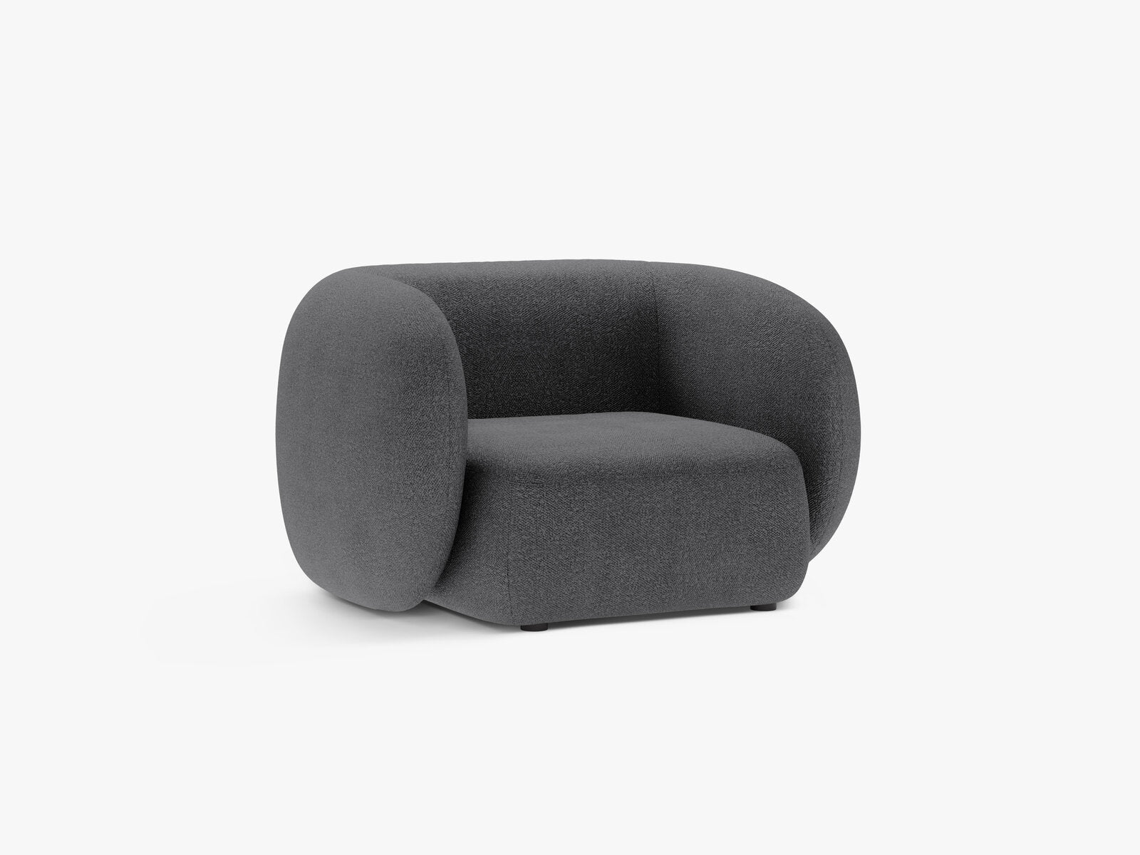Micadoni Sessel Kate 1-Sitzer Boucle Dunkelgrau