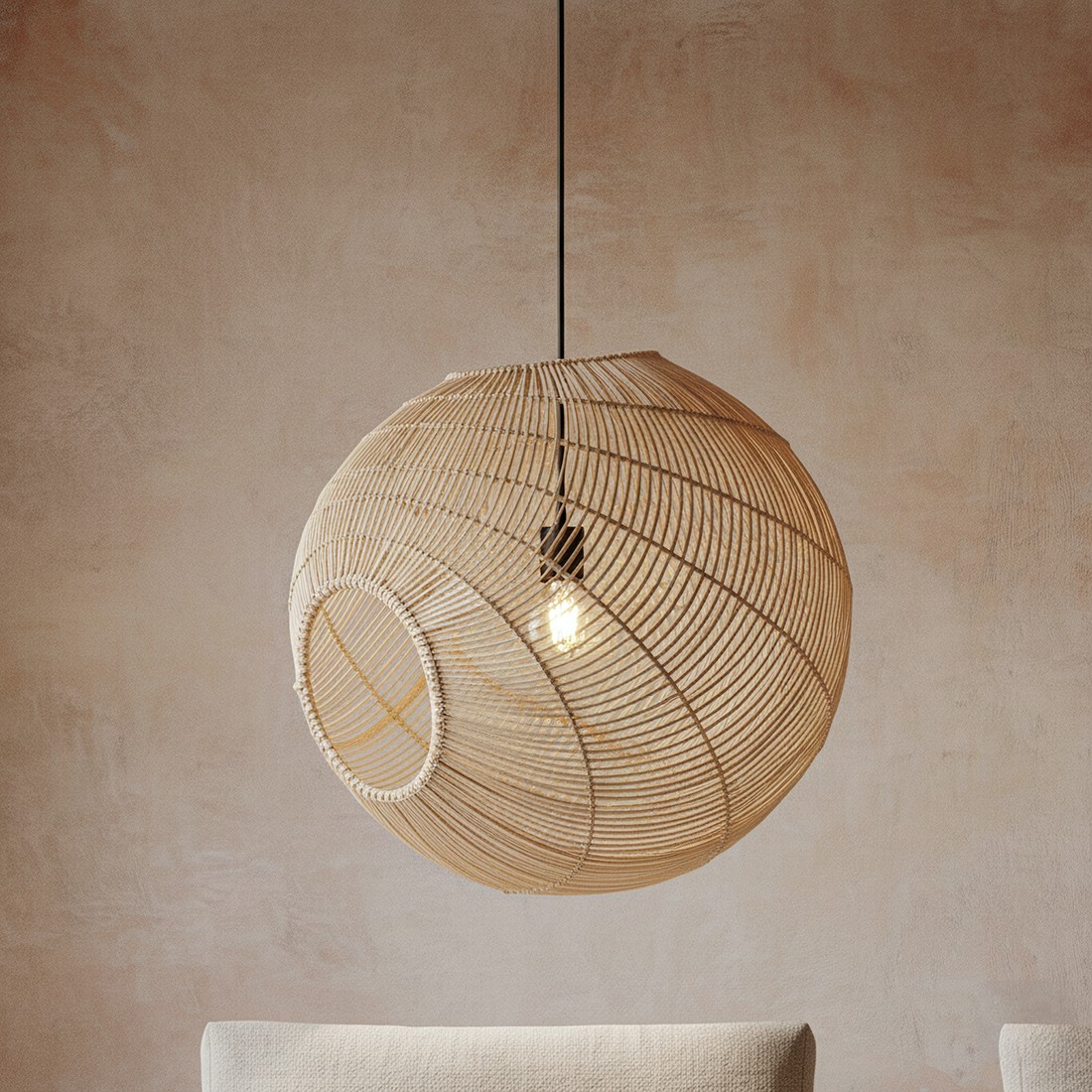 Raw Materials Rattan Pendelleuchte Sphere
