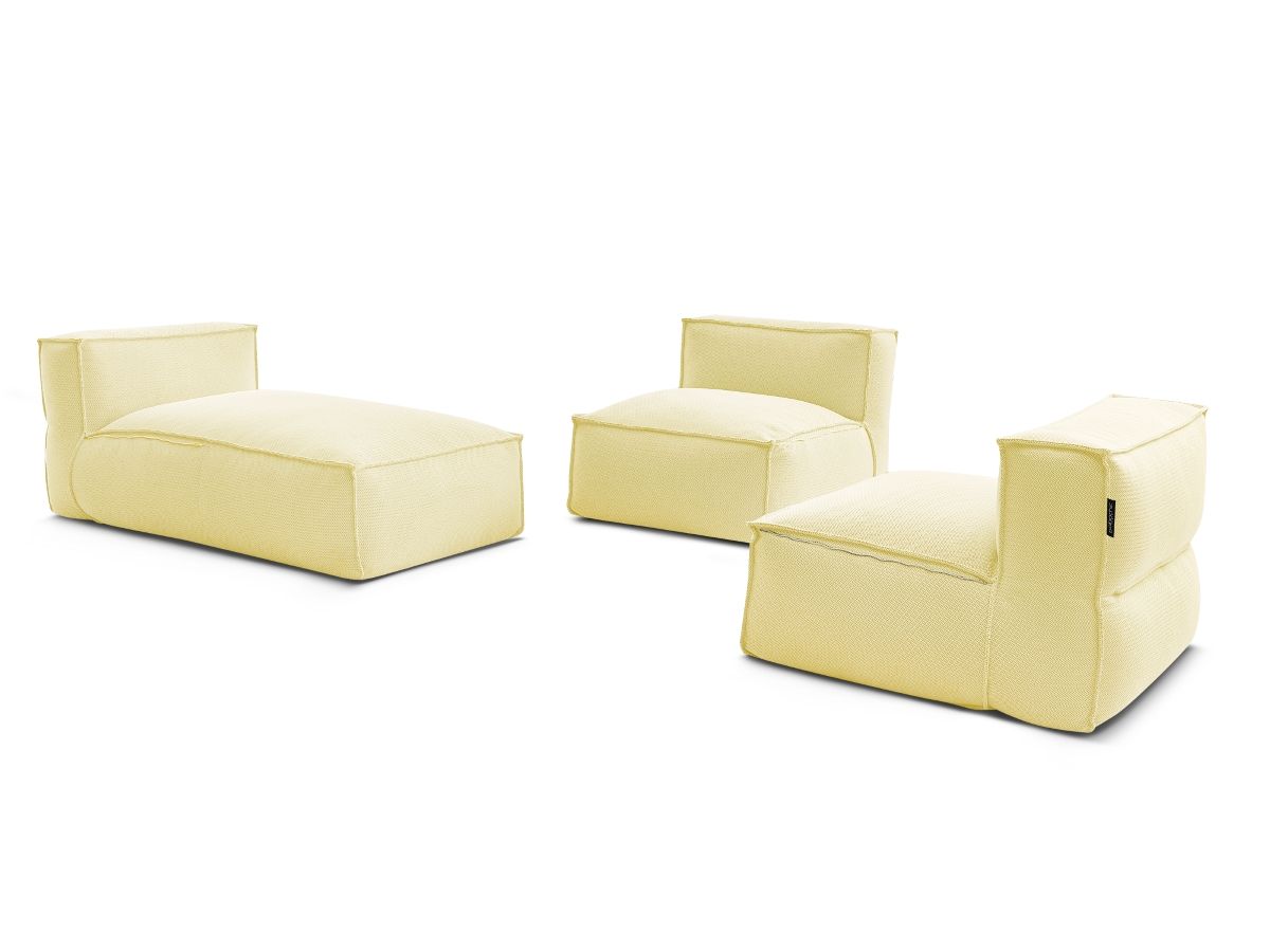 Bobochic Biarritz Gartensofa 3-Sitzer Melange-Stoff Gelb