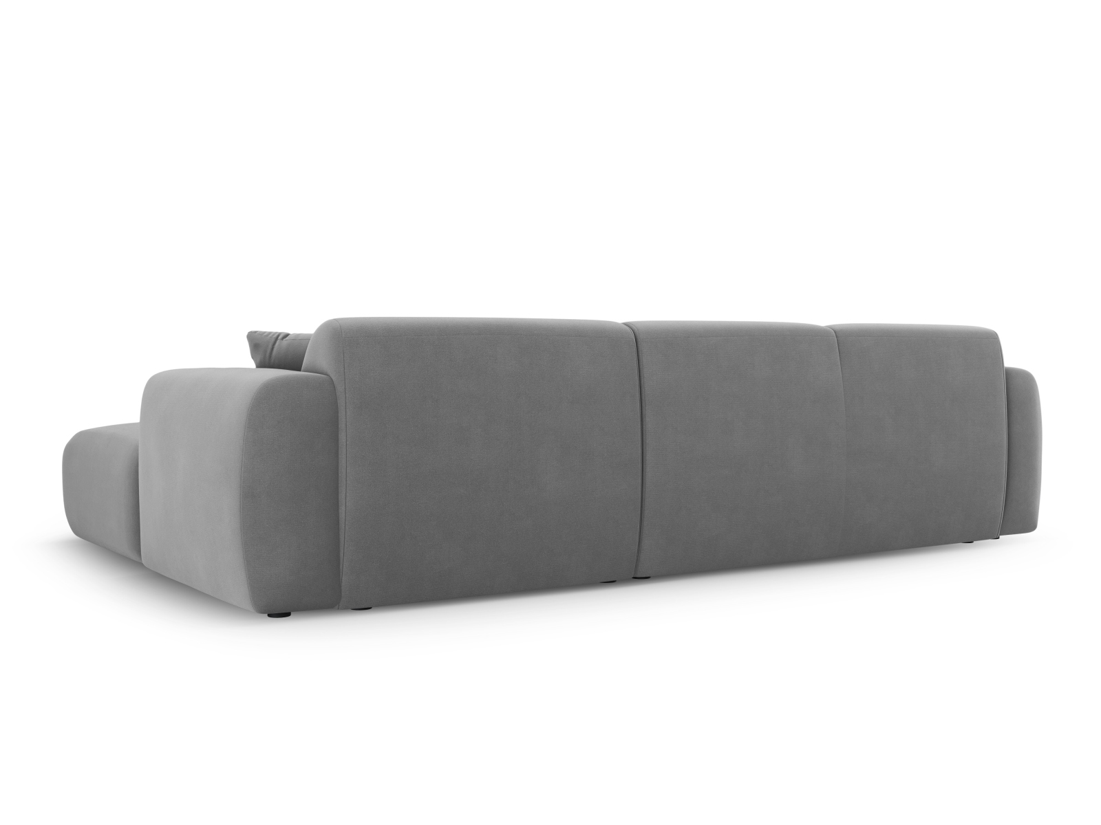 Cosmopolitan Design Ecksofa Nolio 4-Sitzer Samt Casino Hellgrau Rechts