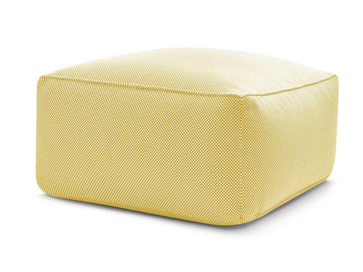 Bobochic Riviera Pouf 80 × 80 cm Melange-Stoff Gelb