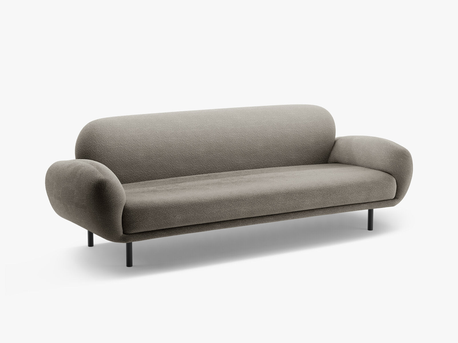 Micadoni Sofa Poppy 3-Sitzer Boucle Baloo Grau