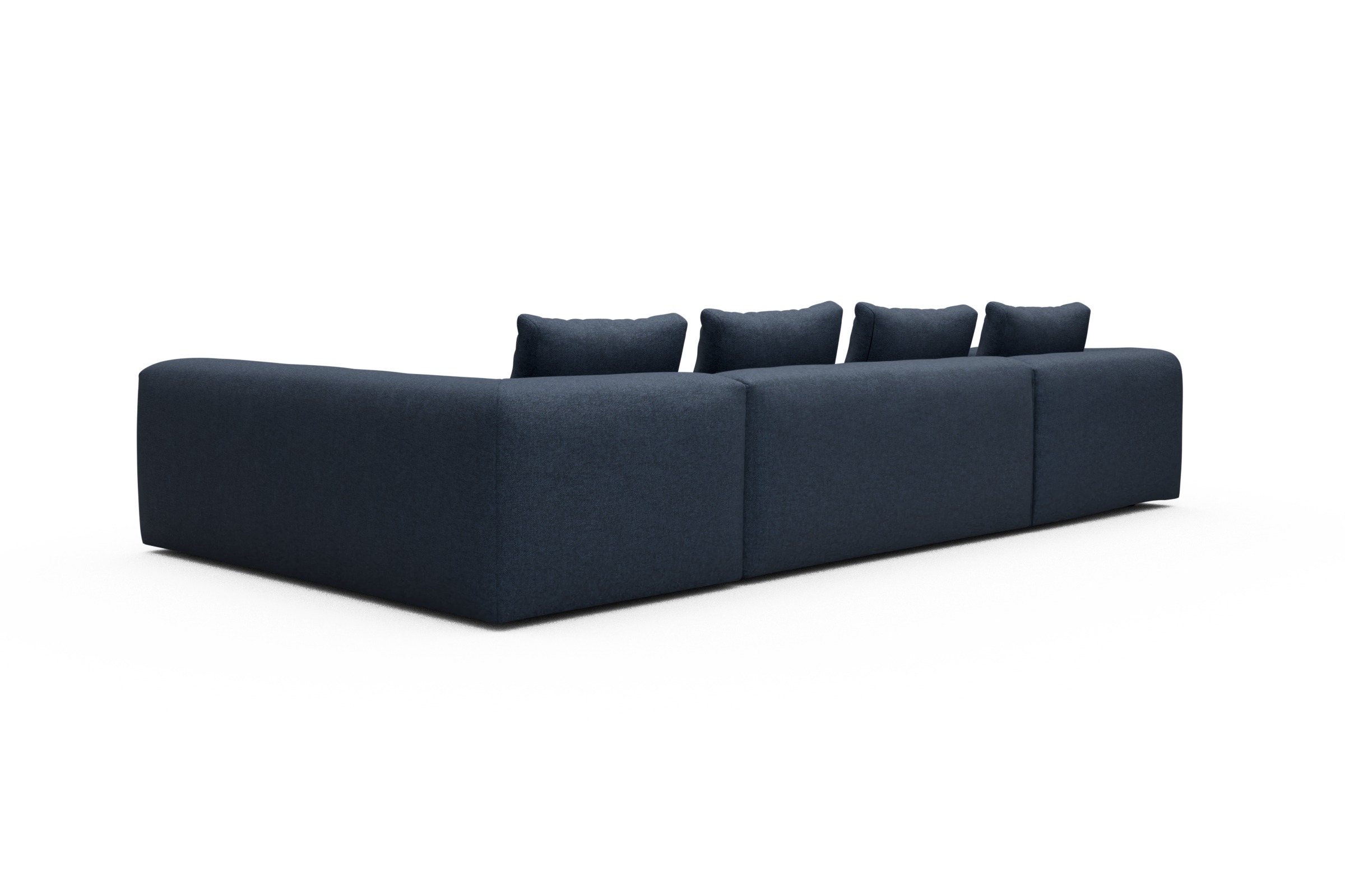 Wohnlandschaft Fred Chaiselongue links mit 2-Sitzer und lange Armlehne rechts Sama-Deep-Blue