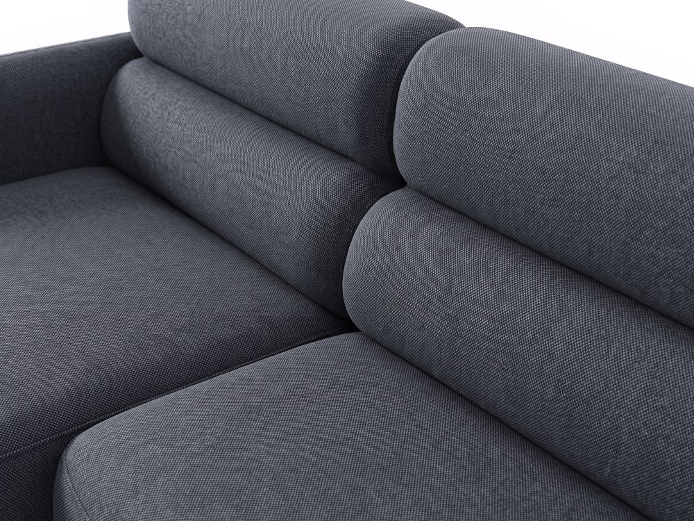 Cosmopolitan Design Ecksofa Malmo 3-Sitzer Strukturierter Stoff Scott Dunkelblau Links