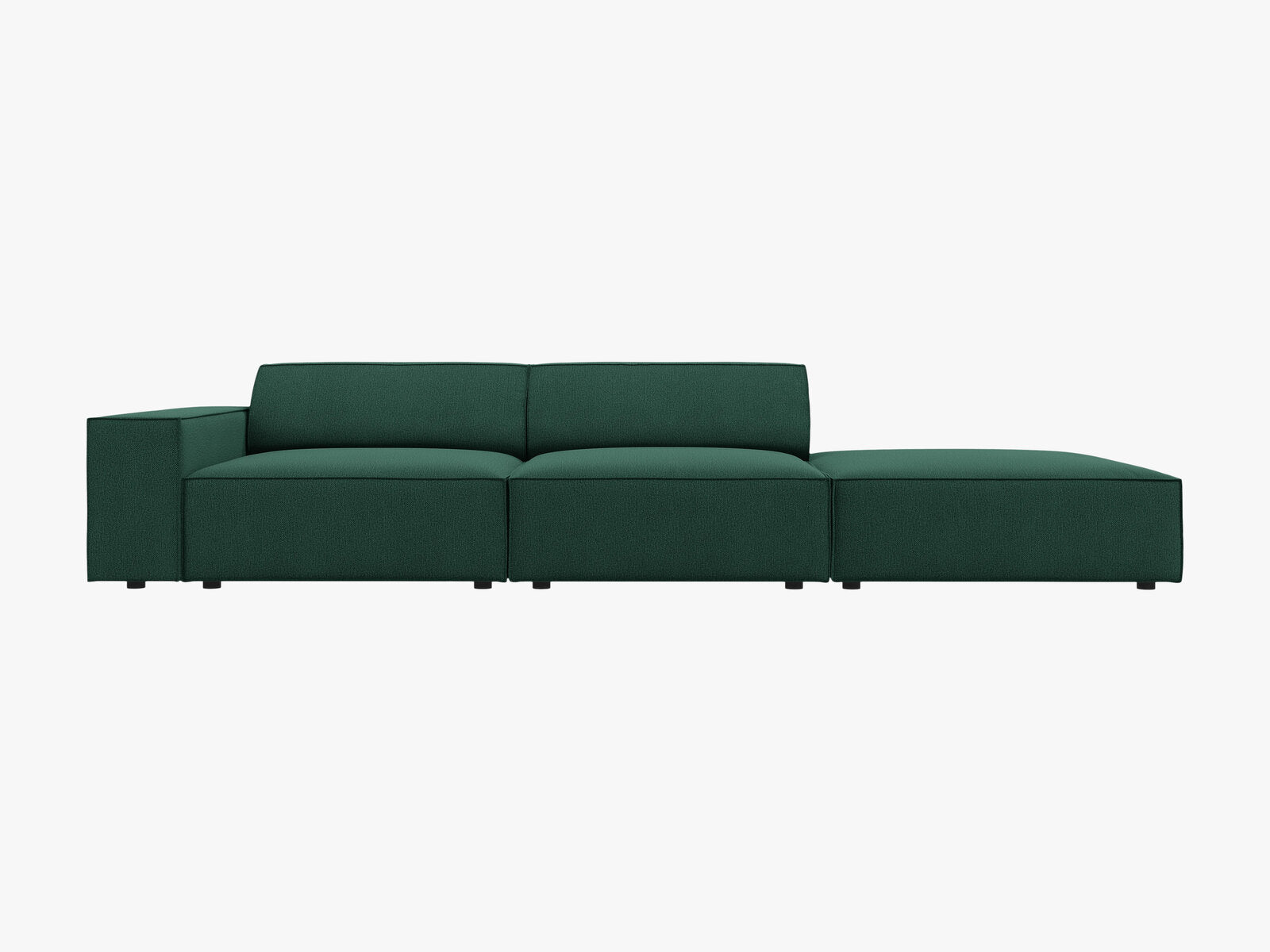 Micadoni Sofa Jodie 3-Sitzer Rechts Strukturierter Stoff Megan Grün