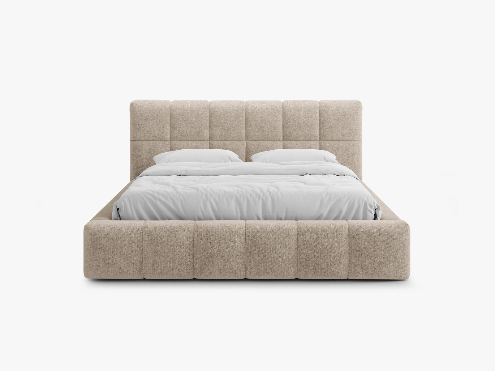 Micadoni Stauraumbett mit Kopfteil Bellis Chenille Eden Dunkelbeige