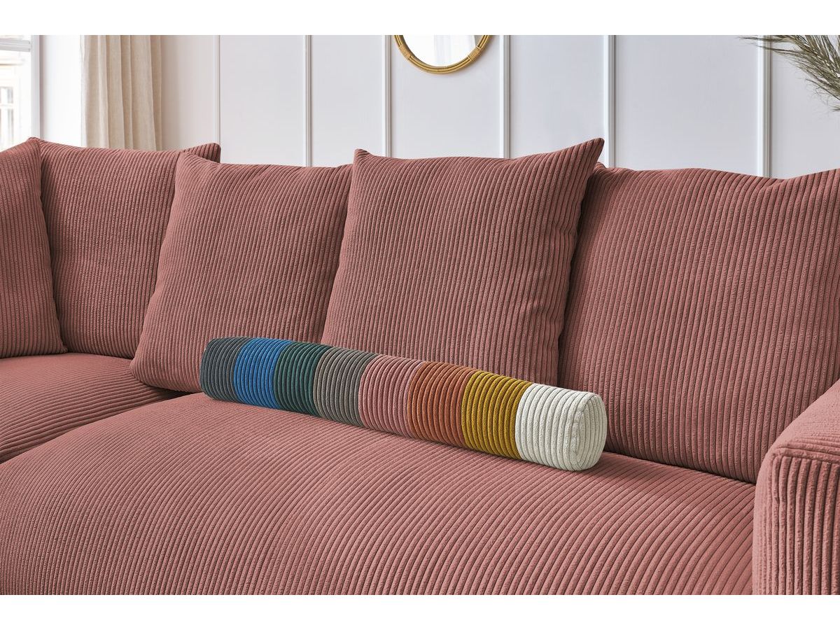 Bobochic Voltaire Ecksofa 268 × 214 cm Cordsamt Rosa Ecke links