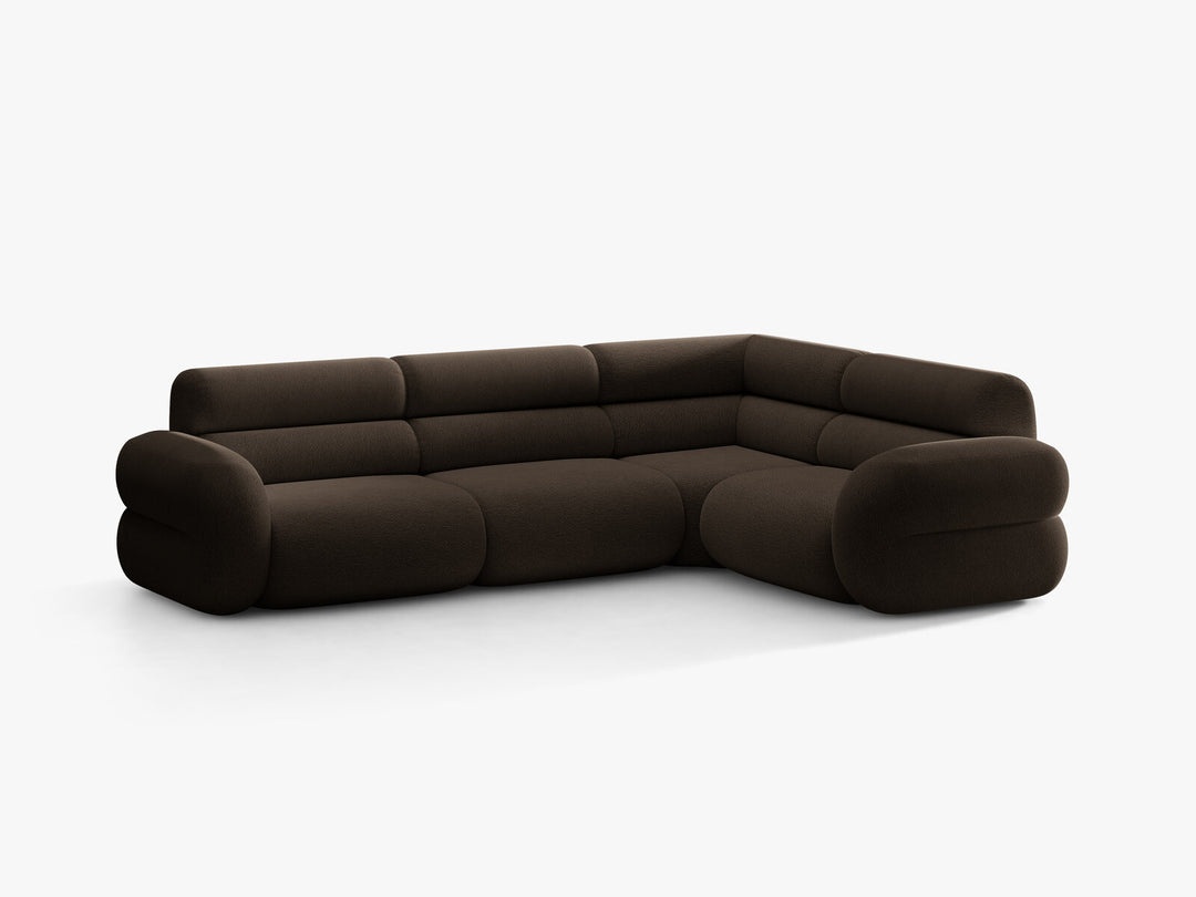 Micadoni Neo Ecksofa 5-Sitzer Links Boucle Baloo Braun