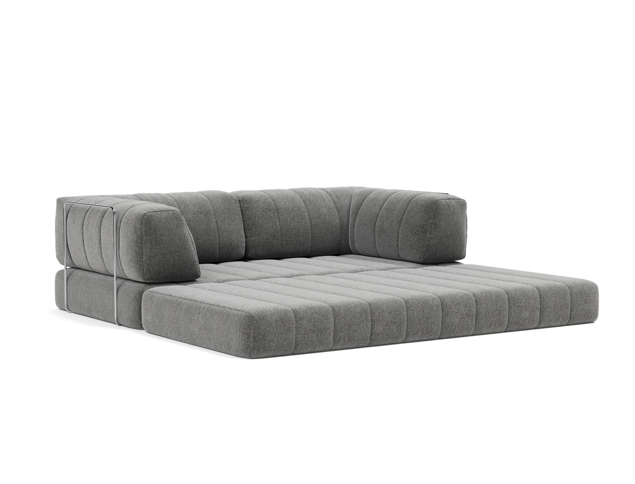 Schlafsofa CozyPad mit Armlehnen Strukturierter Stoff Twist 563-Charcoal