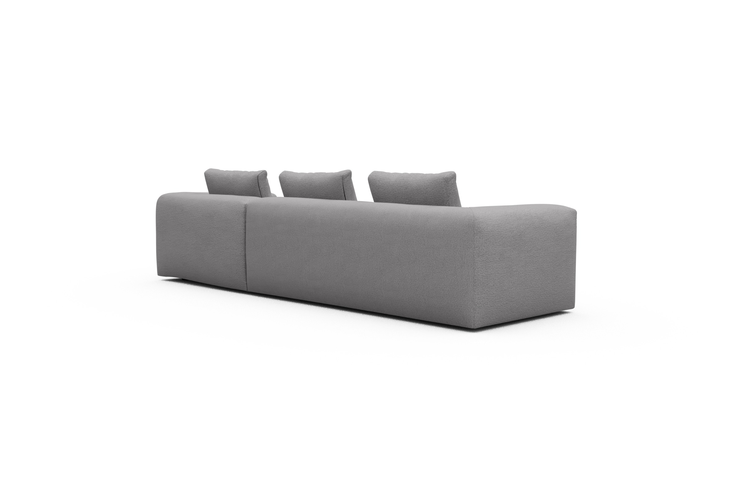 Ecksofa Fred Chaiselongue rechts mit 2,5-Sitzer Sama-Grey