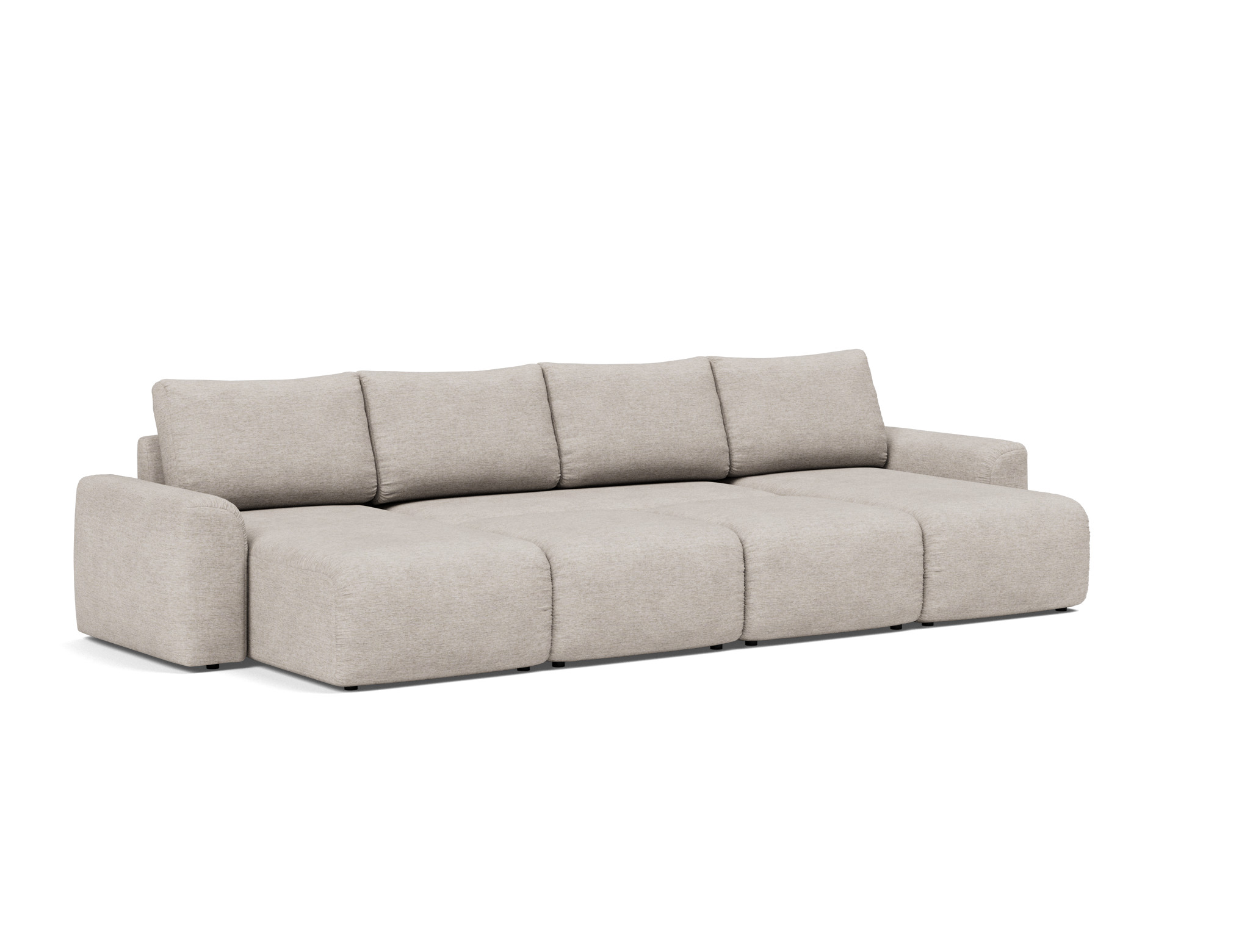 Schlafsofa Norum U-Form mit Chunky-Armlehnen Chenille Yuveno 471-Sand