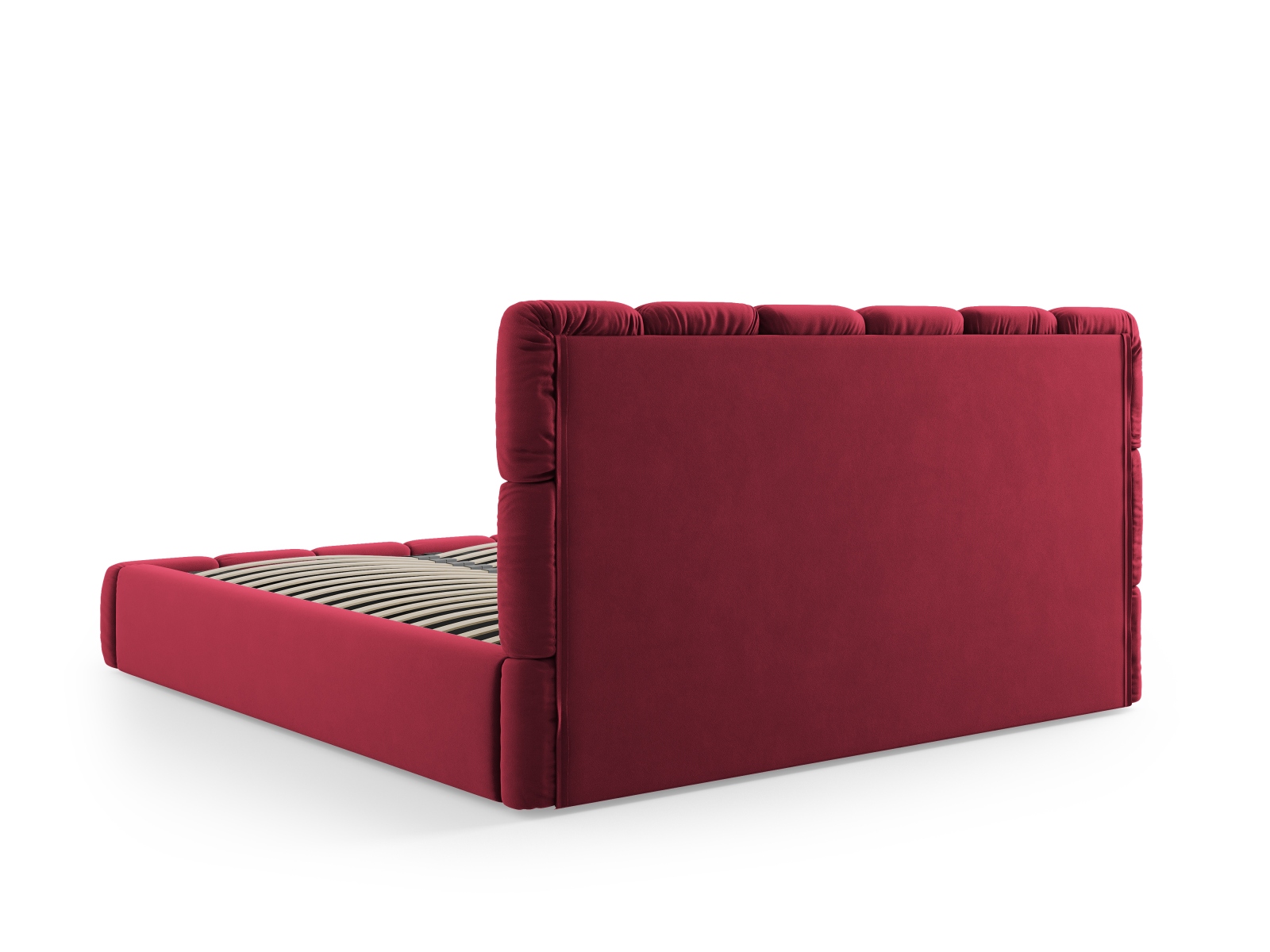 Micadoni Stauraumbett mit Kopfteil Bellis Samt Bluvel Rot 200x200