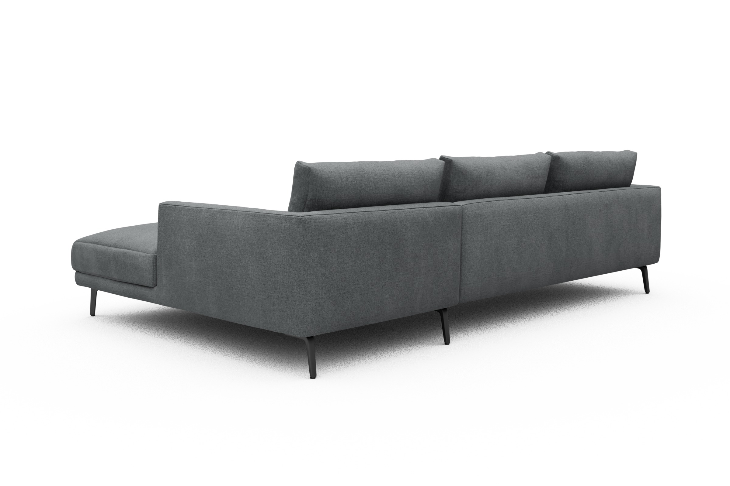 Ecksofa Karl Chaiselongue rechts mit 2,5-Sitzer Casone-Gravel-Grey