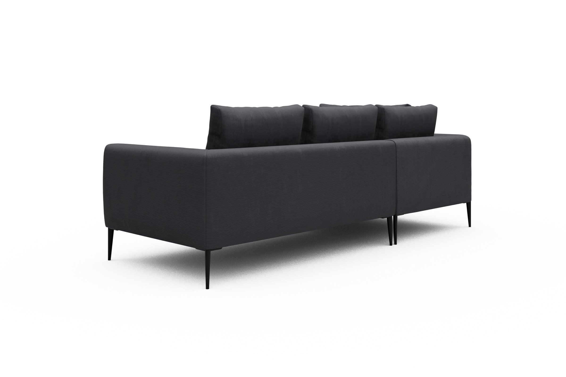 Ecksofa Paul Relax-Ecke links mit 2-Sitzer Cordufine-Slate-Grey