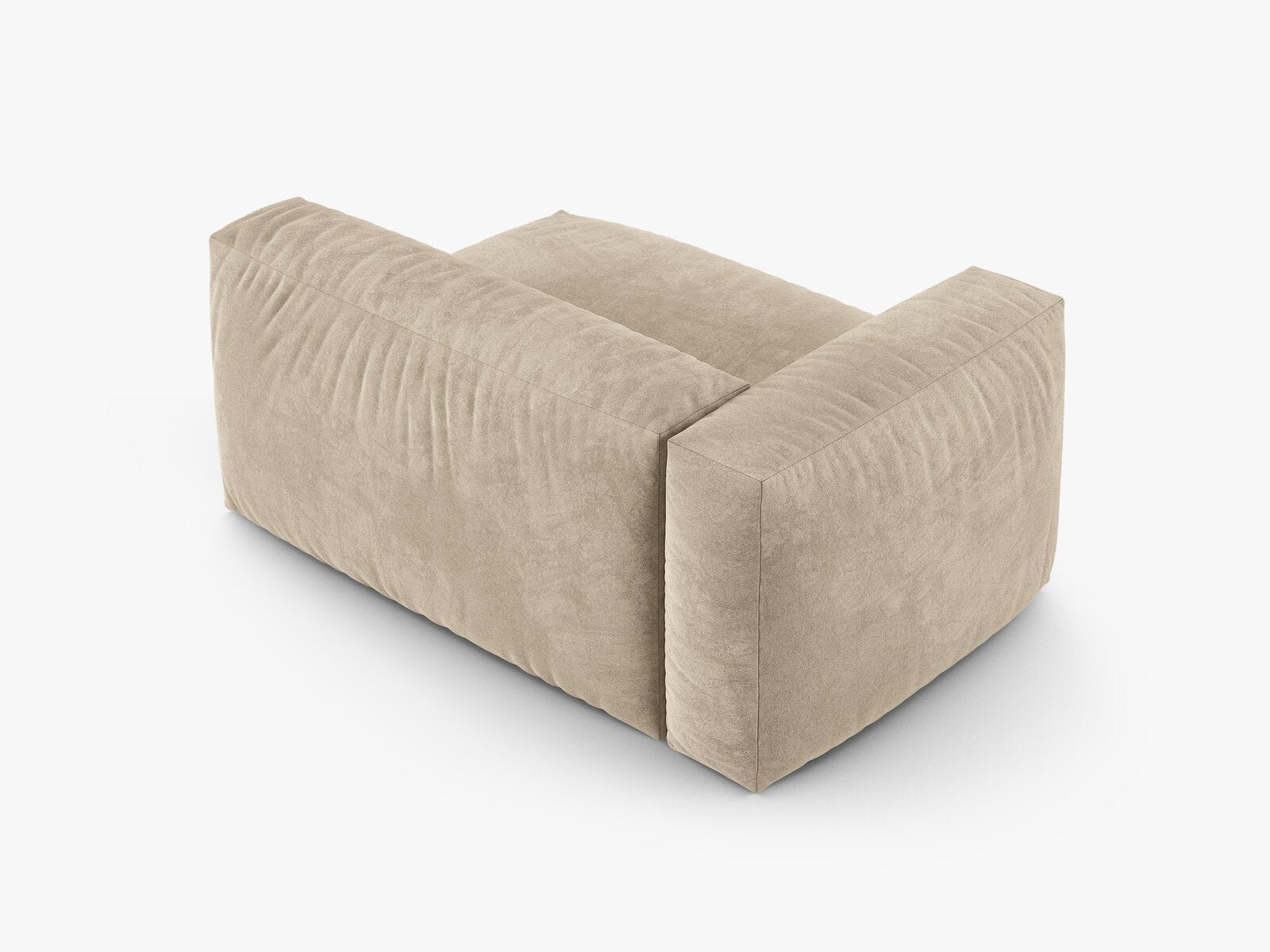 Micadoni Eckmodul mit Armlehne Martina 1-Sitzer Groß 90cm Sitztiefe Links Samt Vogue Helles Beige