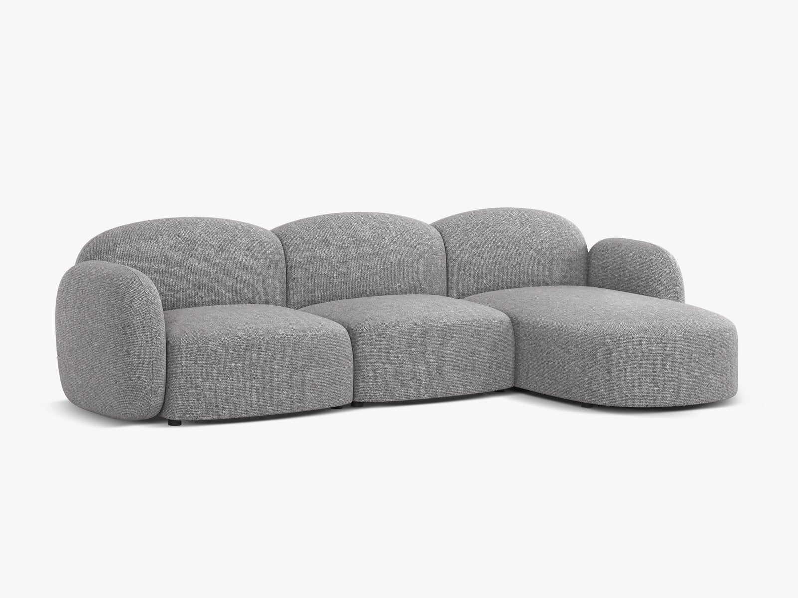 Micadoni Ecksofa Blair 4-Sitzer Rechts Chenille Eden Hellgrau
