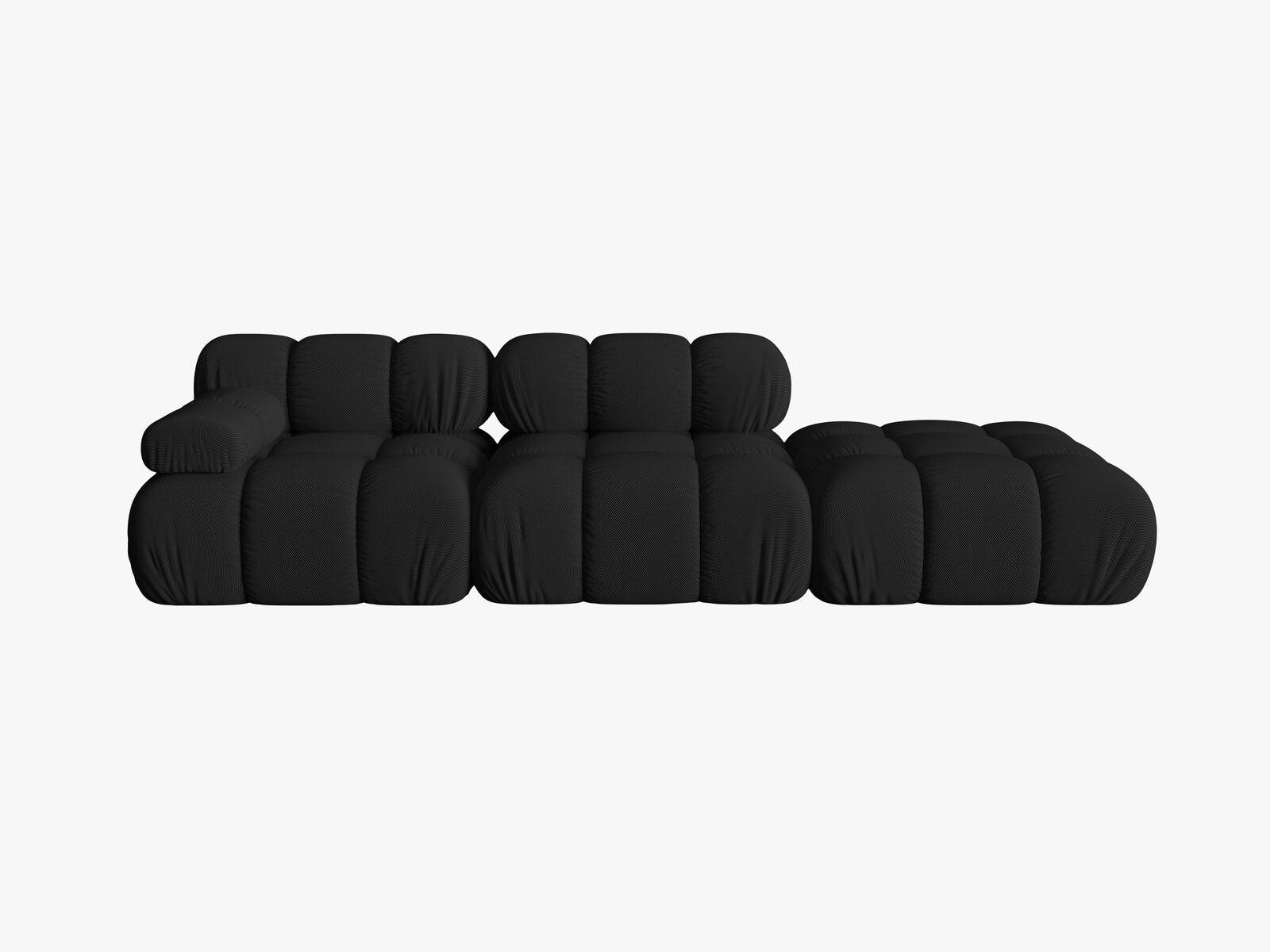 Micadoni Modulares Sofa Bellis 4-Sitzer Rechts 3D-Stoff Sonic Schwarz