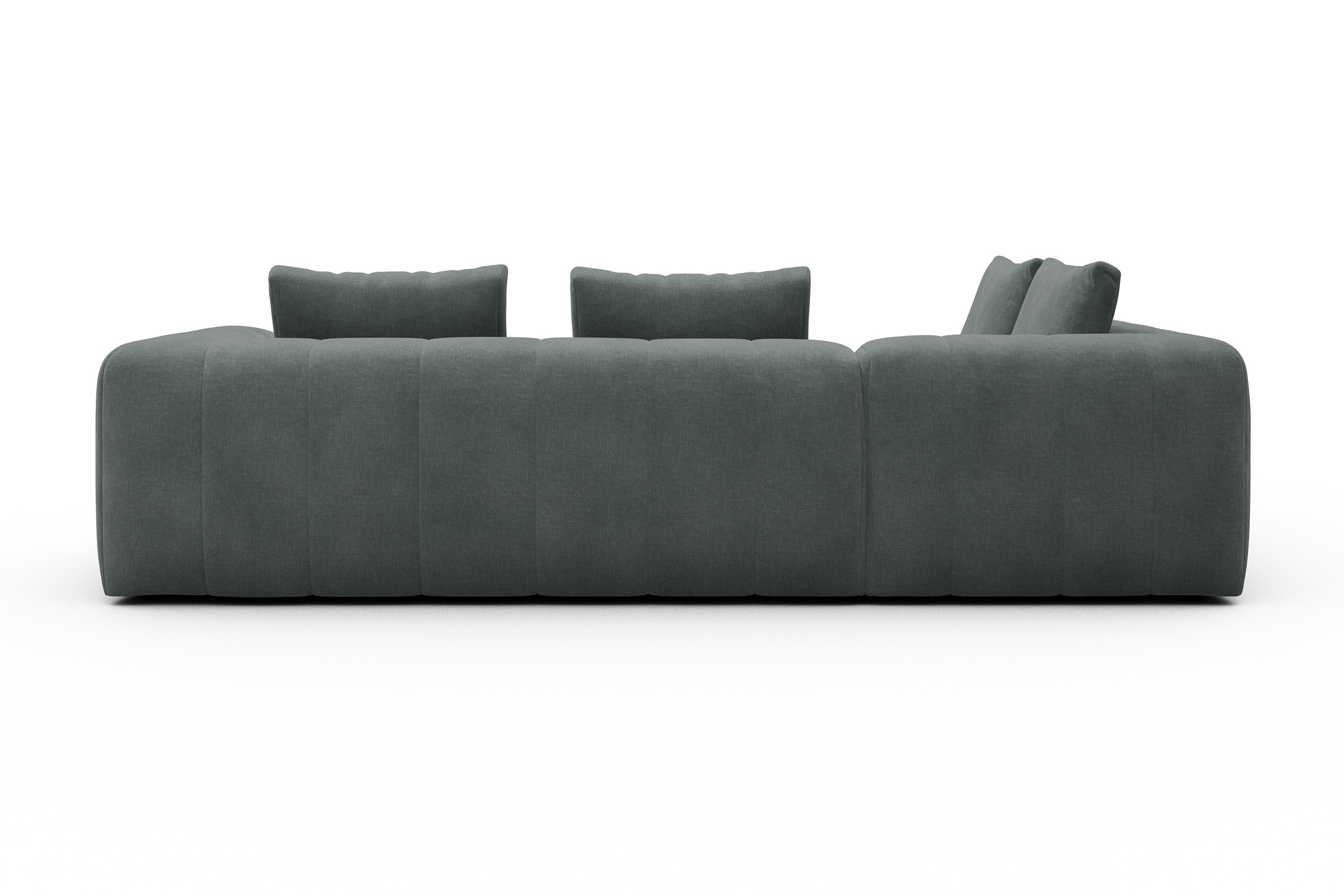 Ecksofa Hugo 2x 2,5-Sitzer Armlehne rechts Smooth-Silver-Grey
