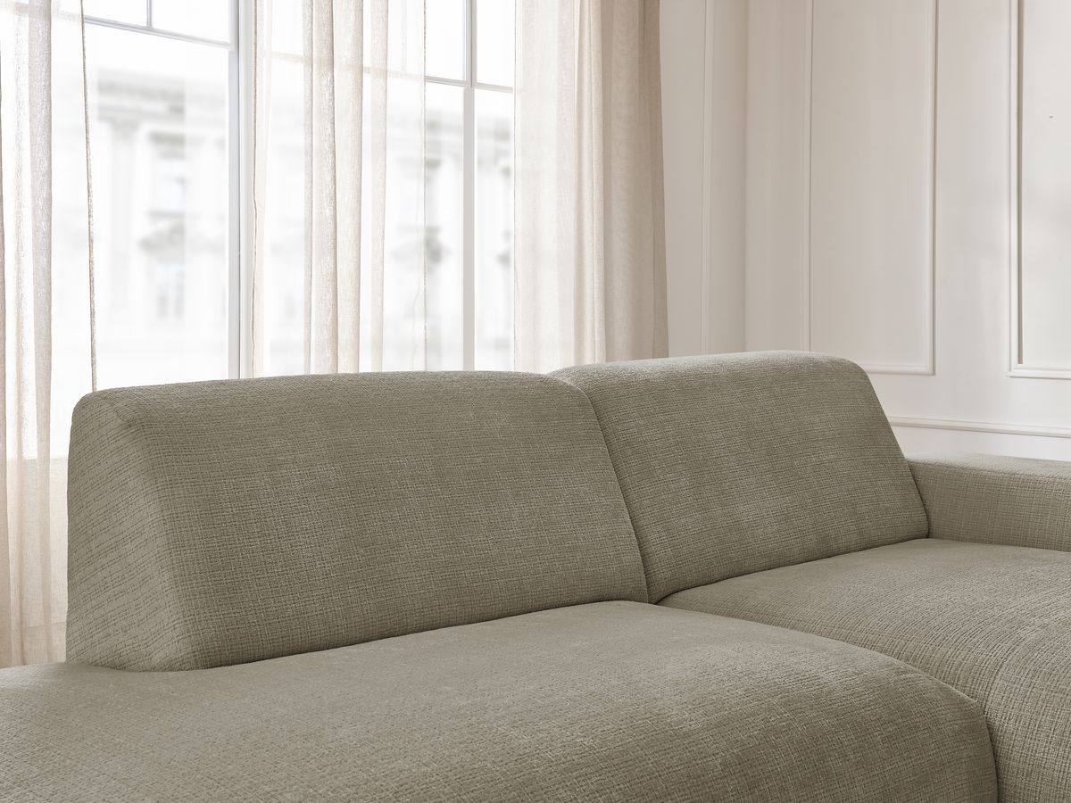 Bobochic Sirius Ecksofa 405 × 170 cm Strukturstoff Taupe Ecke rechts