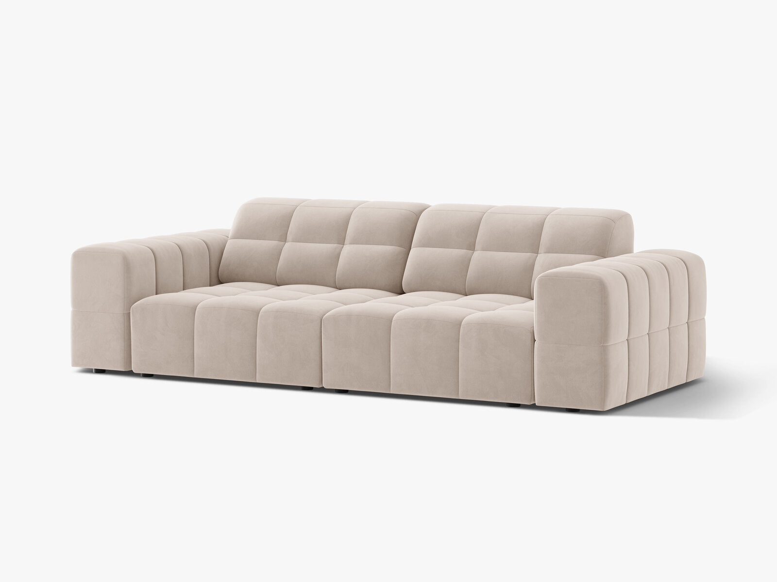 Micadoni Sofa Jennifer 3-Sitzer Samt Venus Helles Beige