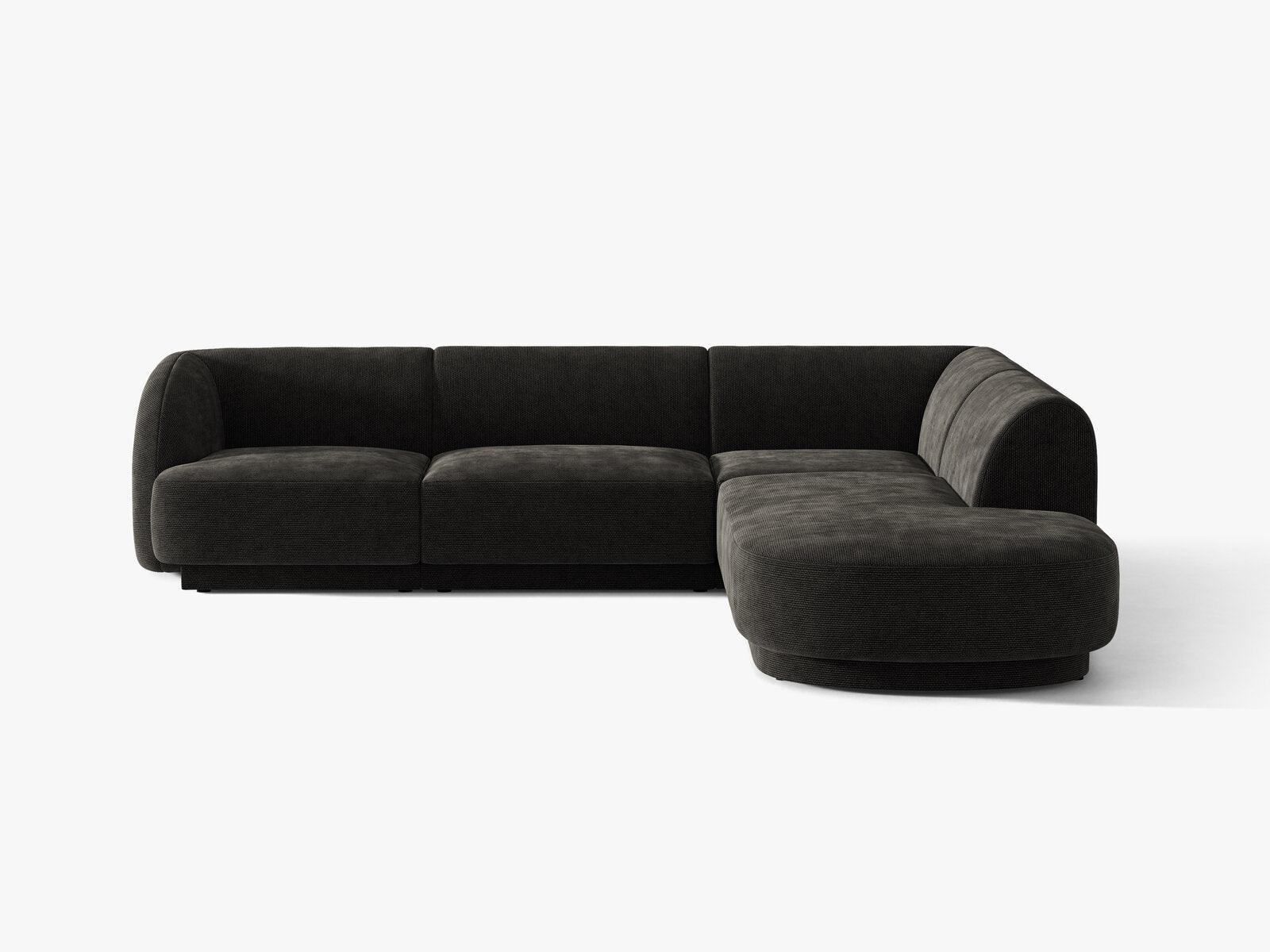 Micadoni Ecksofa Miley 6-Sitzer Rechts Chenille Eden Anthrazit
