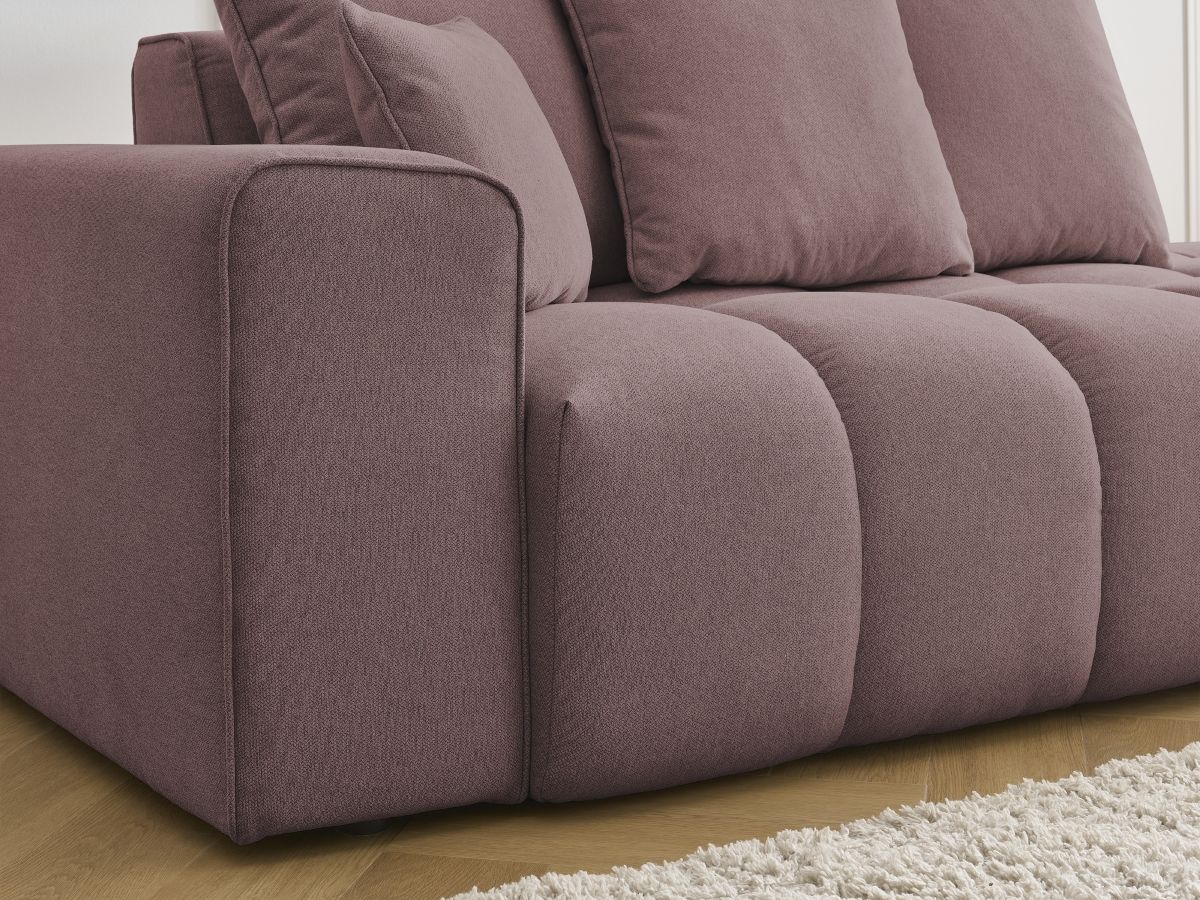 Bobochic Mont-blanc Sofa 4-Sitzer Melange-Stoff Rosa Armlehne links