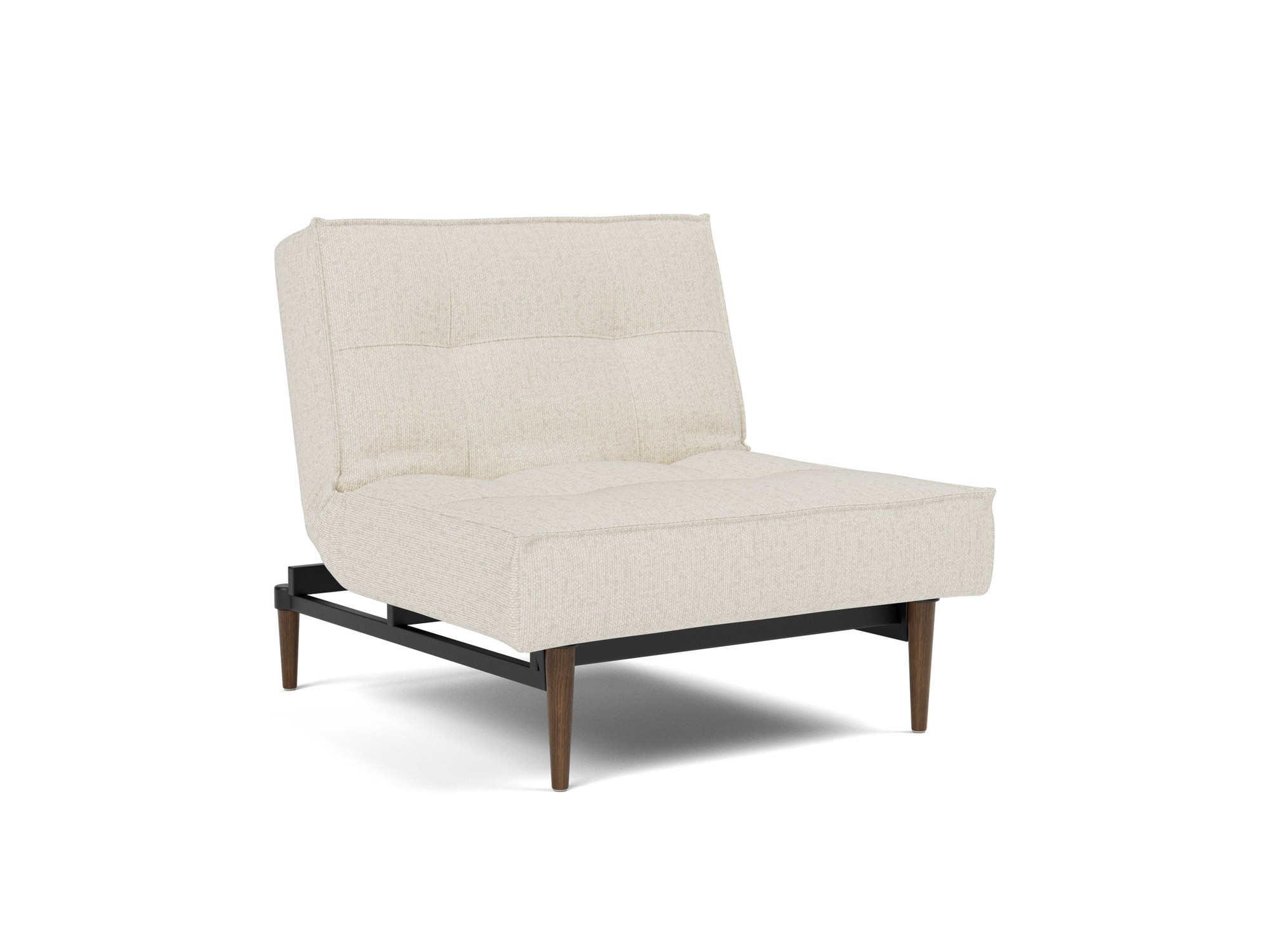 Sessel Splitback Boucle Skandi 531-Off-White Beine Styletto Eiche dunkel