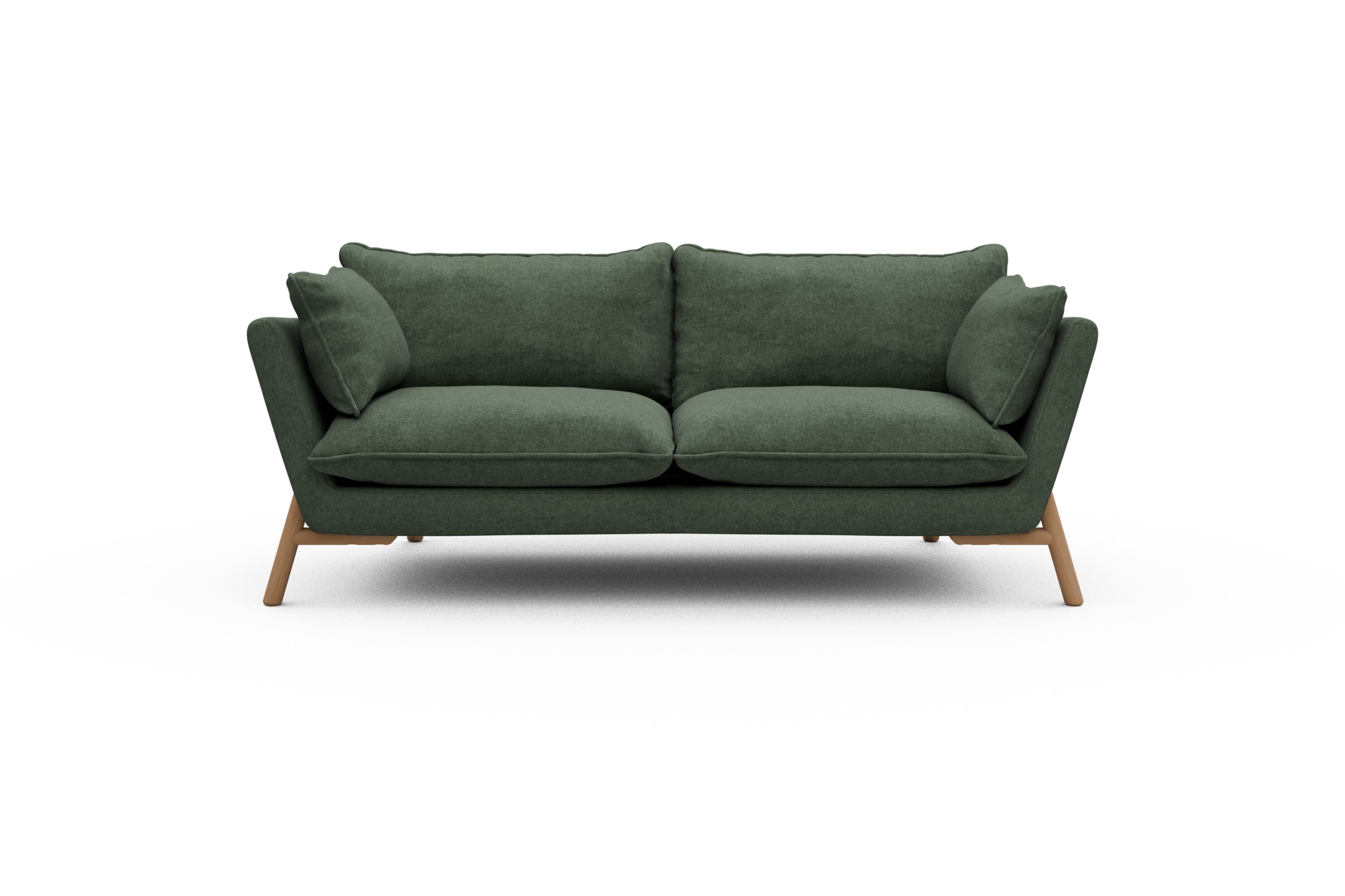 Skandi Home Sofa Emil PREMIUM 2-Sitzer Beinfarbe Eiche Natur Casone-Forest-Green moebelfaktor