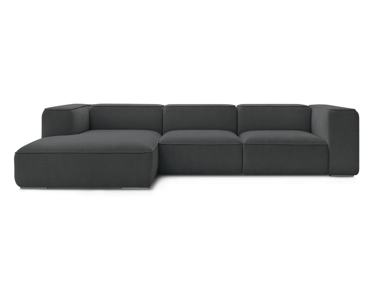 Bobochic Zephyr Ecksofa 349 × 165 cm Strukturstoff Dunkelgrau Ecke links