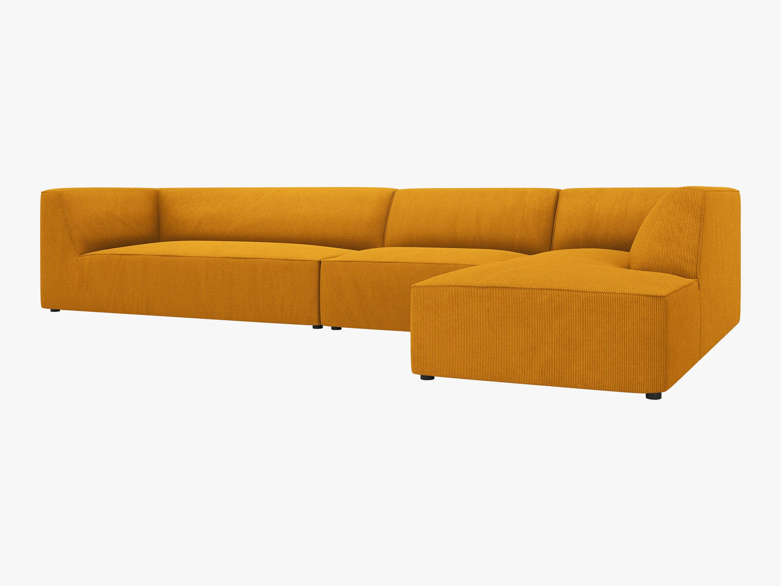 Micadoni Ecksofa Ruby 5-Sitzer Rechts Kord Scala Gelb