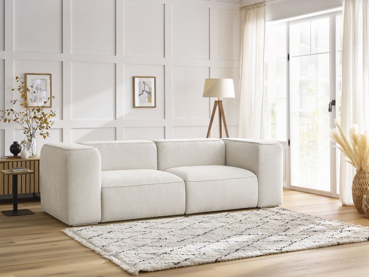 Bobochic Zephyr Sofa 2-Sitzer Strukturstoff Weiß