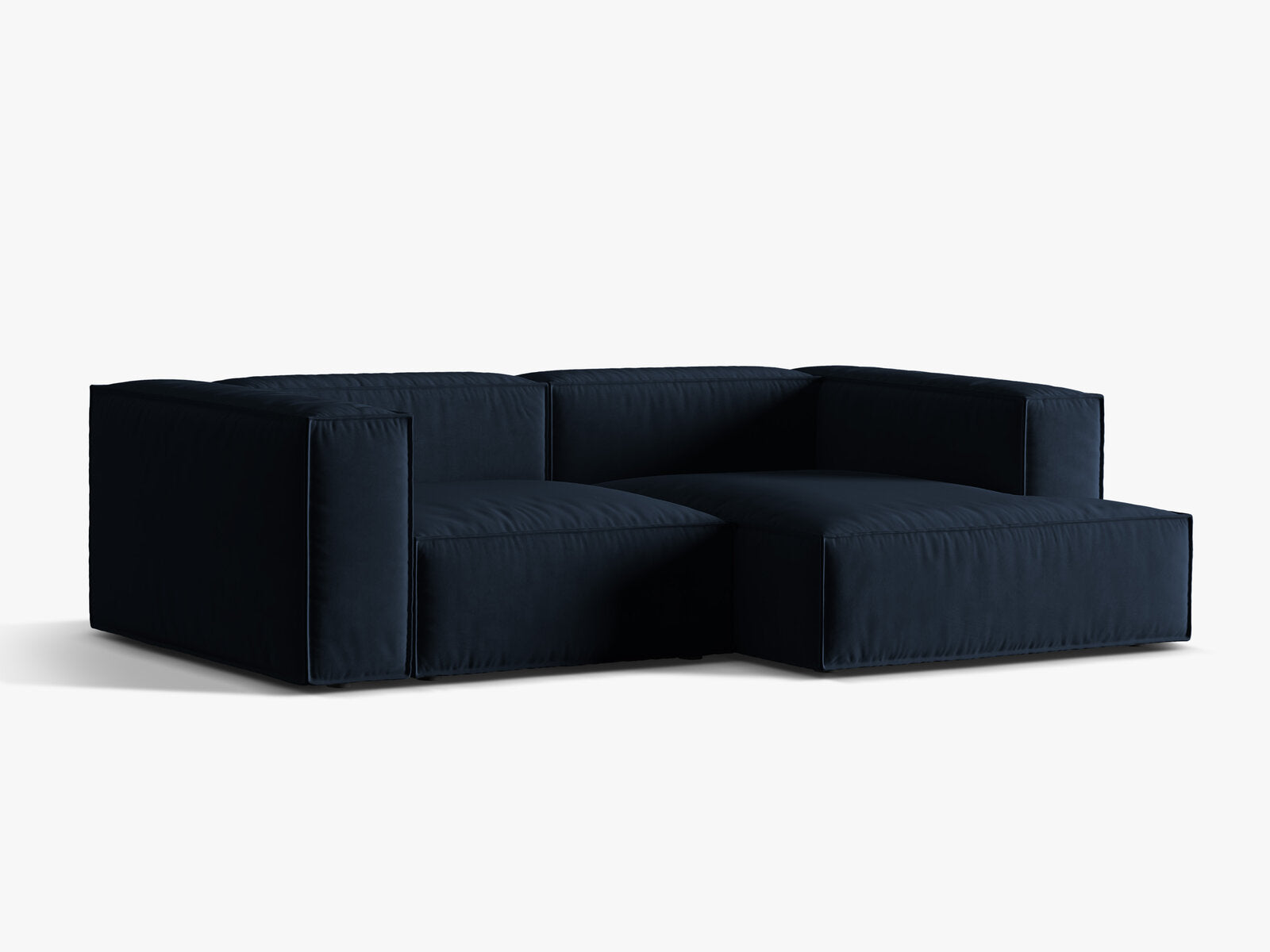 Micadoni Ecksofa Nuria 3-Sitzer Rechts Samt Dunkelblau