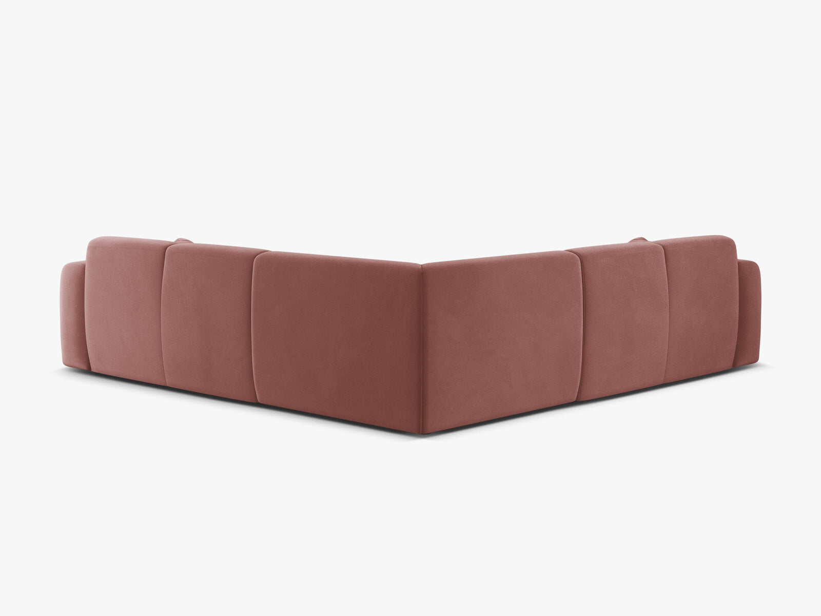 Micadoni Ecksofa Molino 5-Sitzer Samt Casino Flamingo