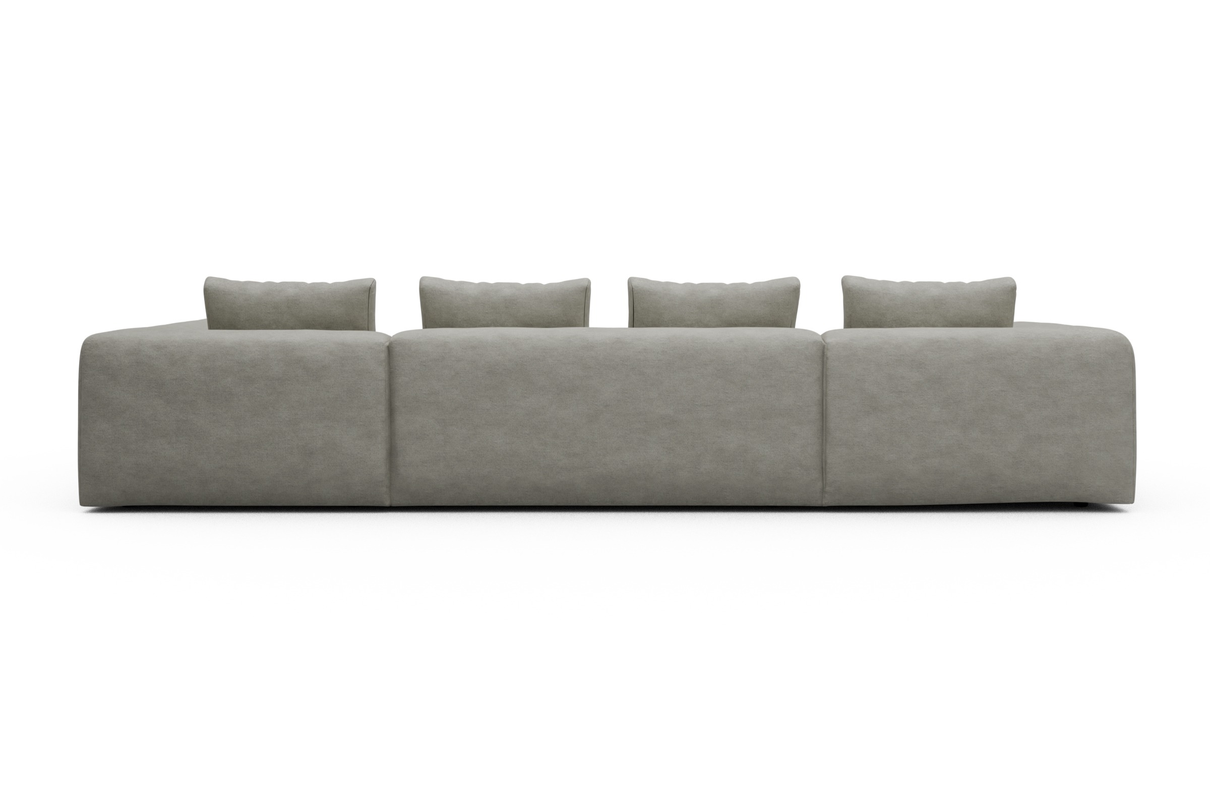 Wohnlandschaft Fred Relax-Ecke rechts mit 2-Sitzer und Chaiselongue links Carreno-Moon-Stone-White