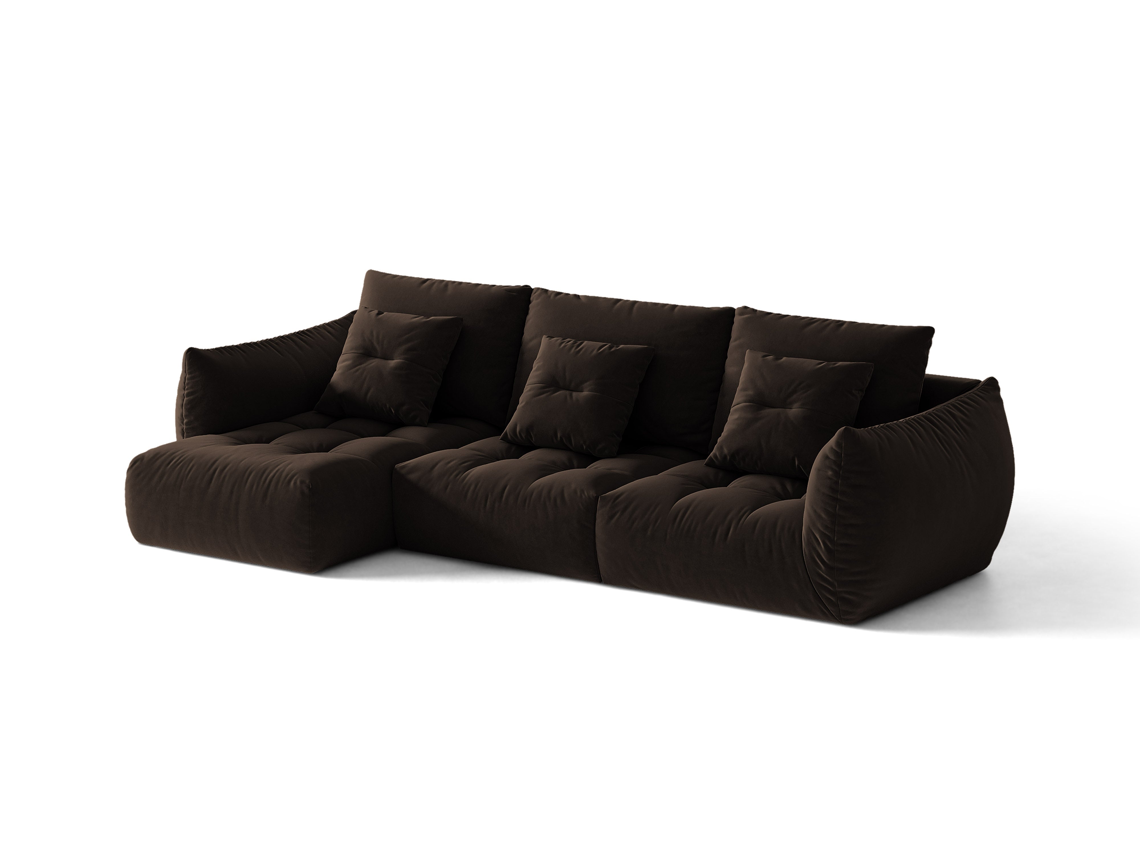 Micadoni Bloom Sofa Links Samt Bluvel Dunkelbraun