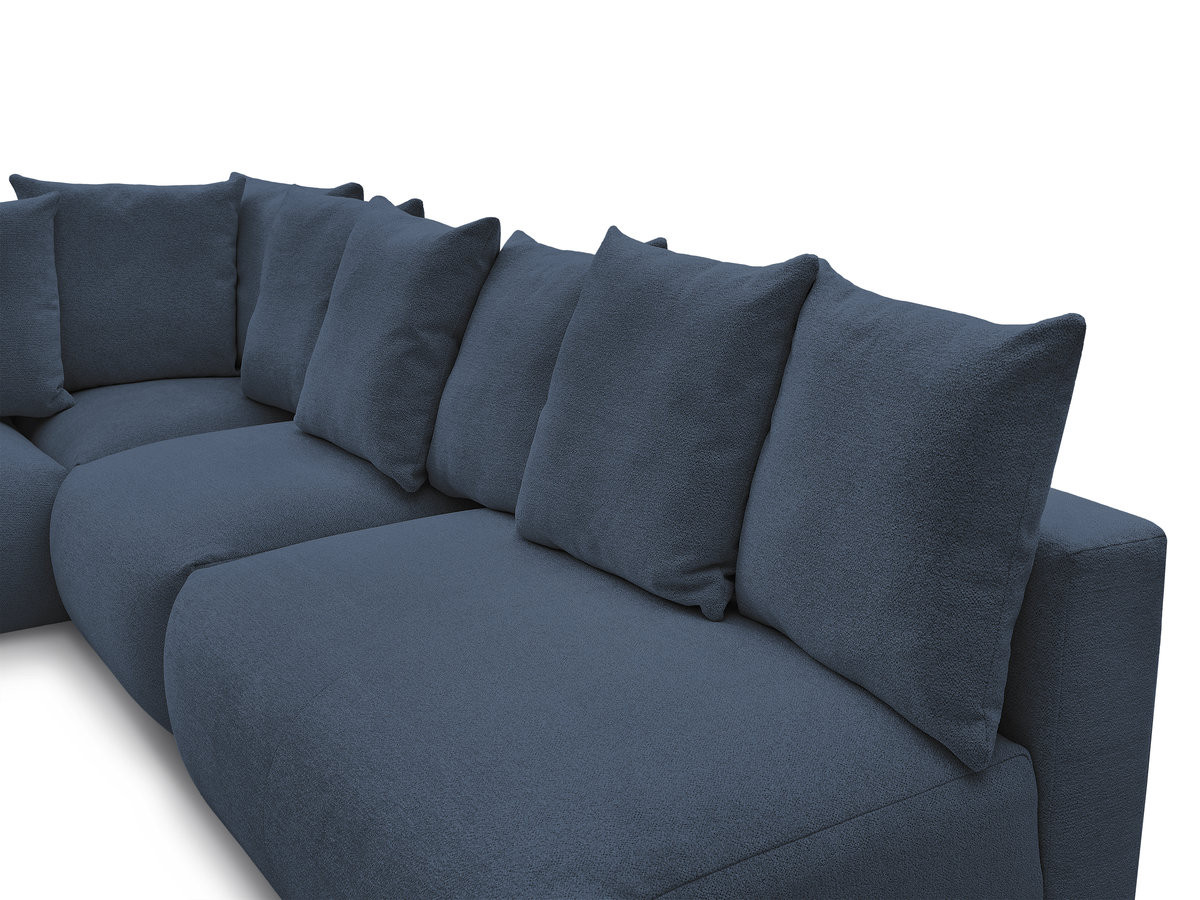 Bobochic Voltaire Ecksofa 322 × 268 cm Melange-Stoff Dunkelblau Ecke links