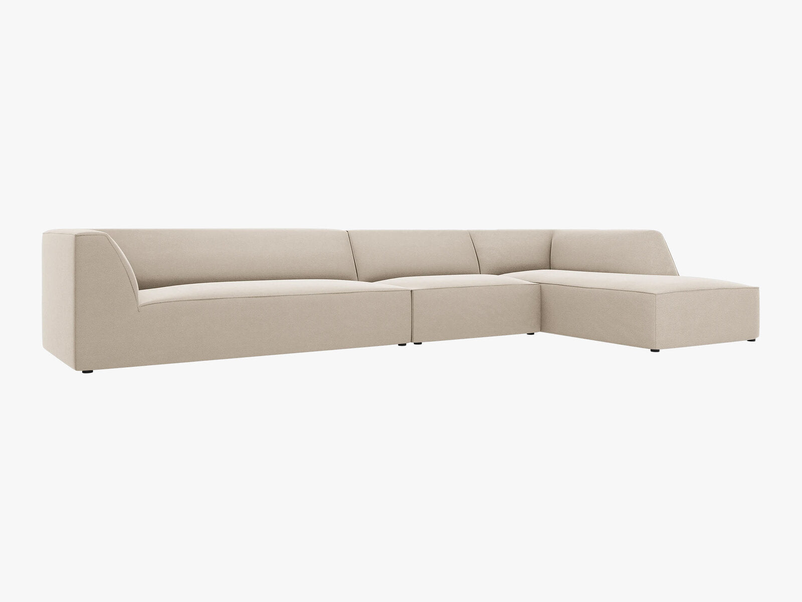 Micadoni Ecksofa Ruby 5-Sitzer Rechts Samt Salvador Beige