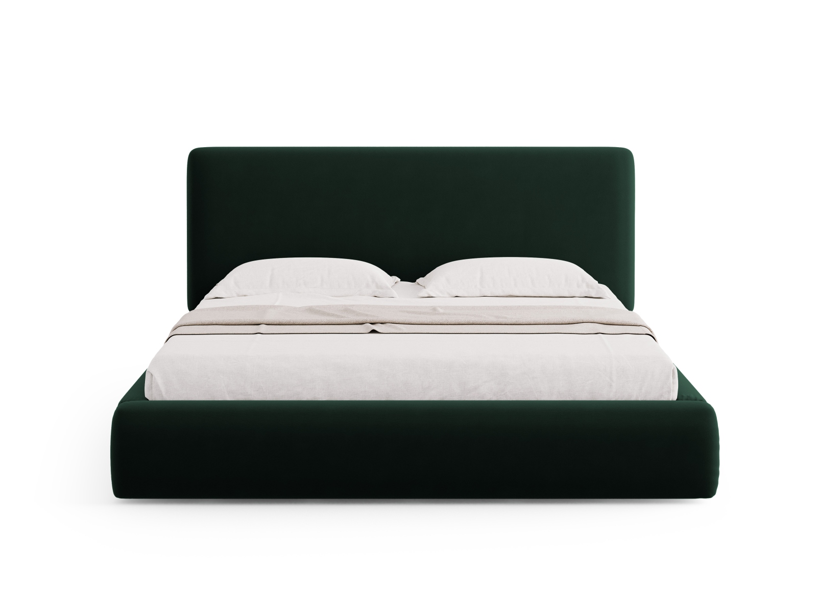 Cosmopolitan Design Stauraumbett mit Kopfteil Colonel 200x200 Samt Riviera Dunkelgrün