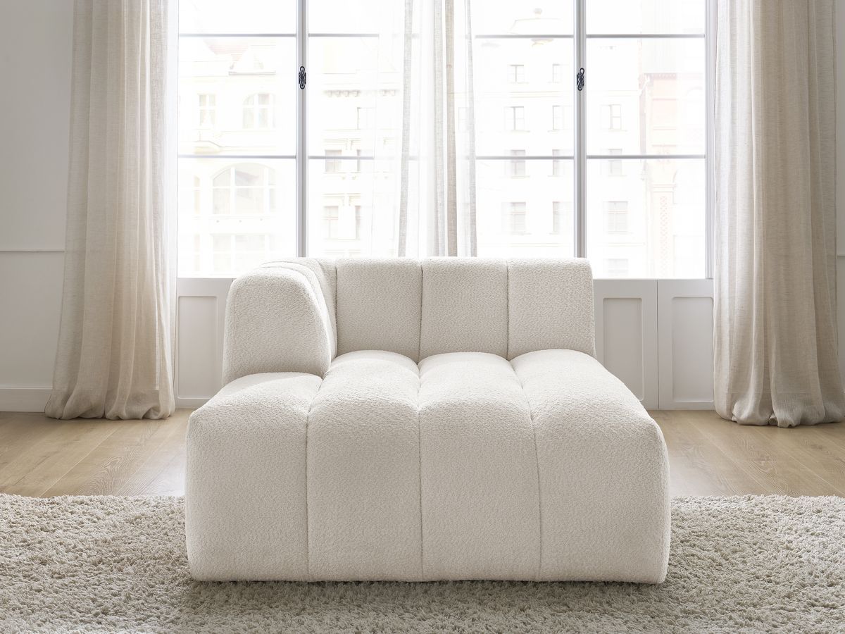 Bobochic Annecy Méridienne-Modul Bouclé-Stoff Weiß Ecke links